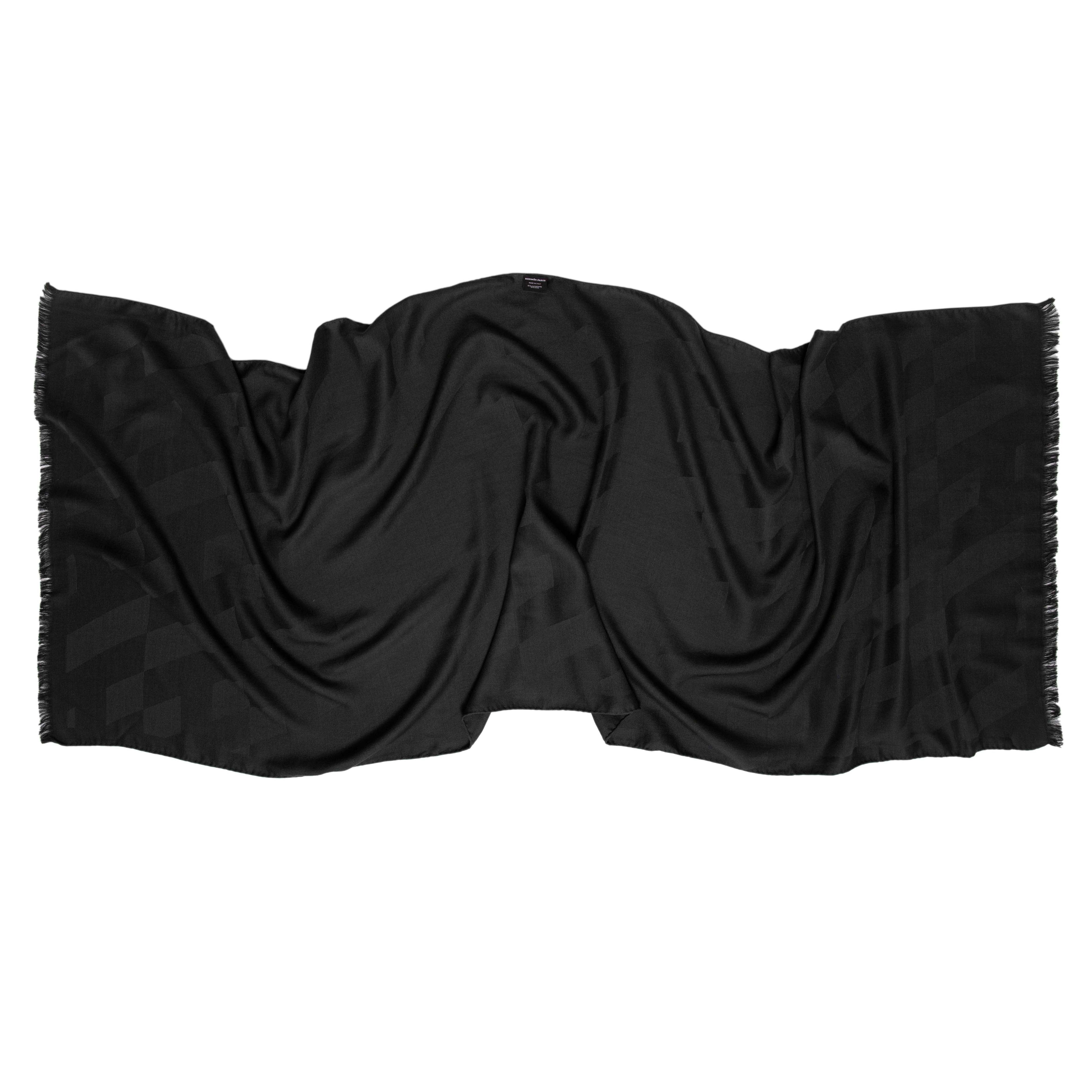 Hermes Dark Green Cashmere Silk H en Biais Stole - Image 3