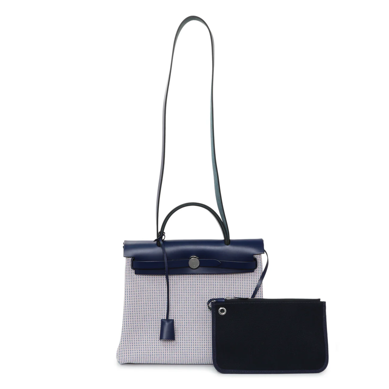 Hermes Ecru Mauve Bleu Criss Viking Vache Hunter Herbag Zip Retourne 31 PM
