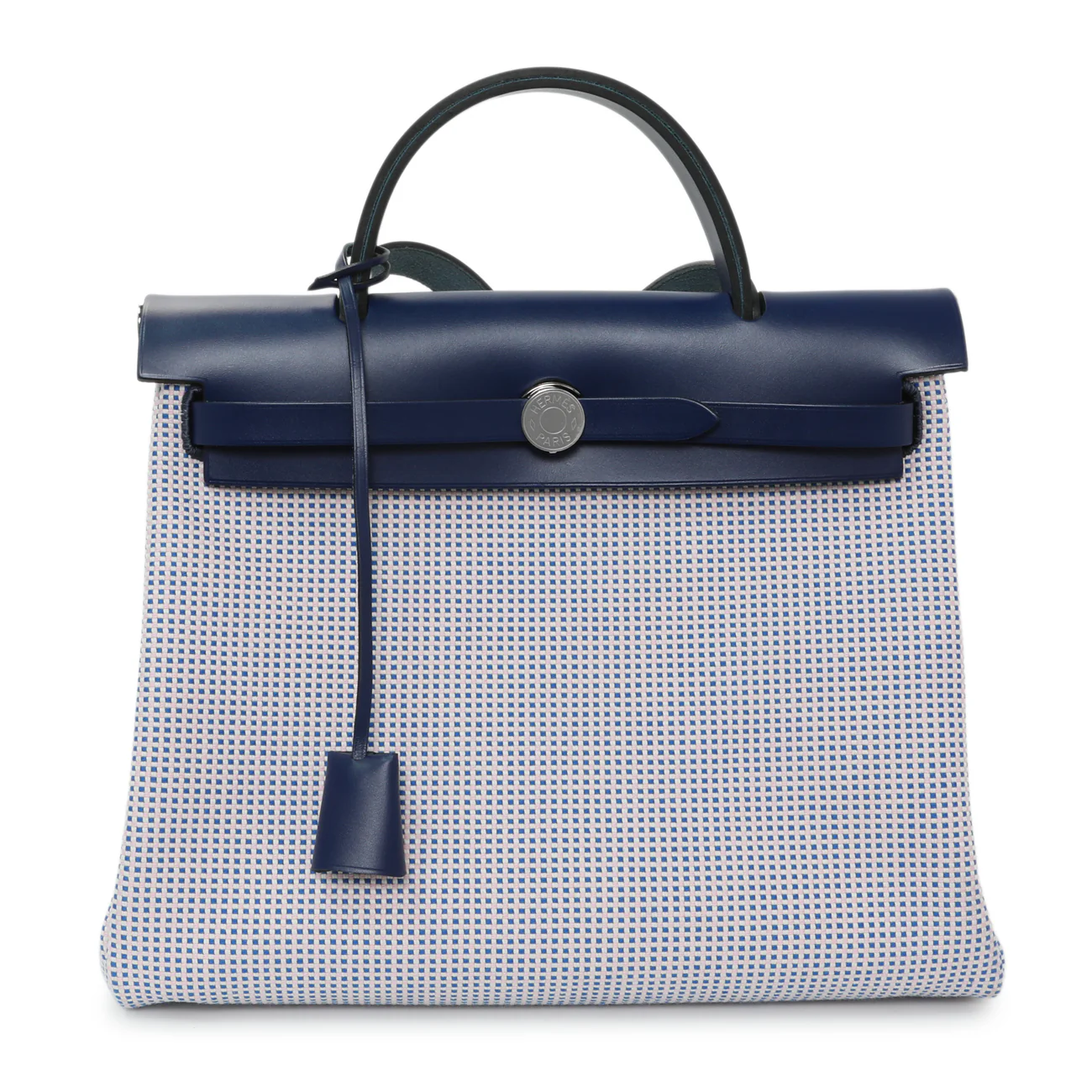 Hermes Ecru Mauve Bleu Criss Viking Vache Hunter Herbag Zip Retourne 31 PM - Image 2