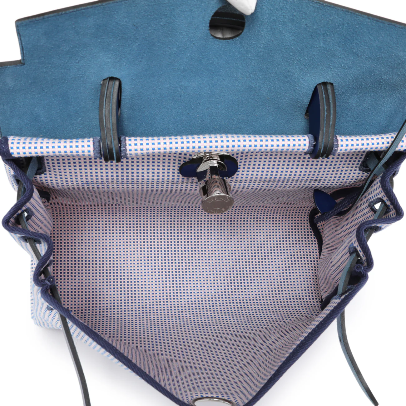 Hermes Ecru Mauve Bleu Criss Viking Vache Hunter Herbag Zip Retourne 31 PM - Image 5