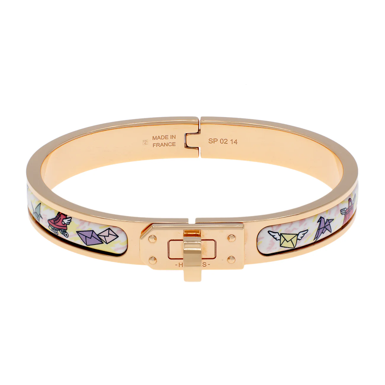 Hermes Enamel Printed Mini Clic Kelly Bracelet