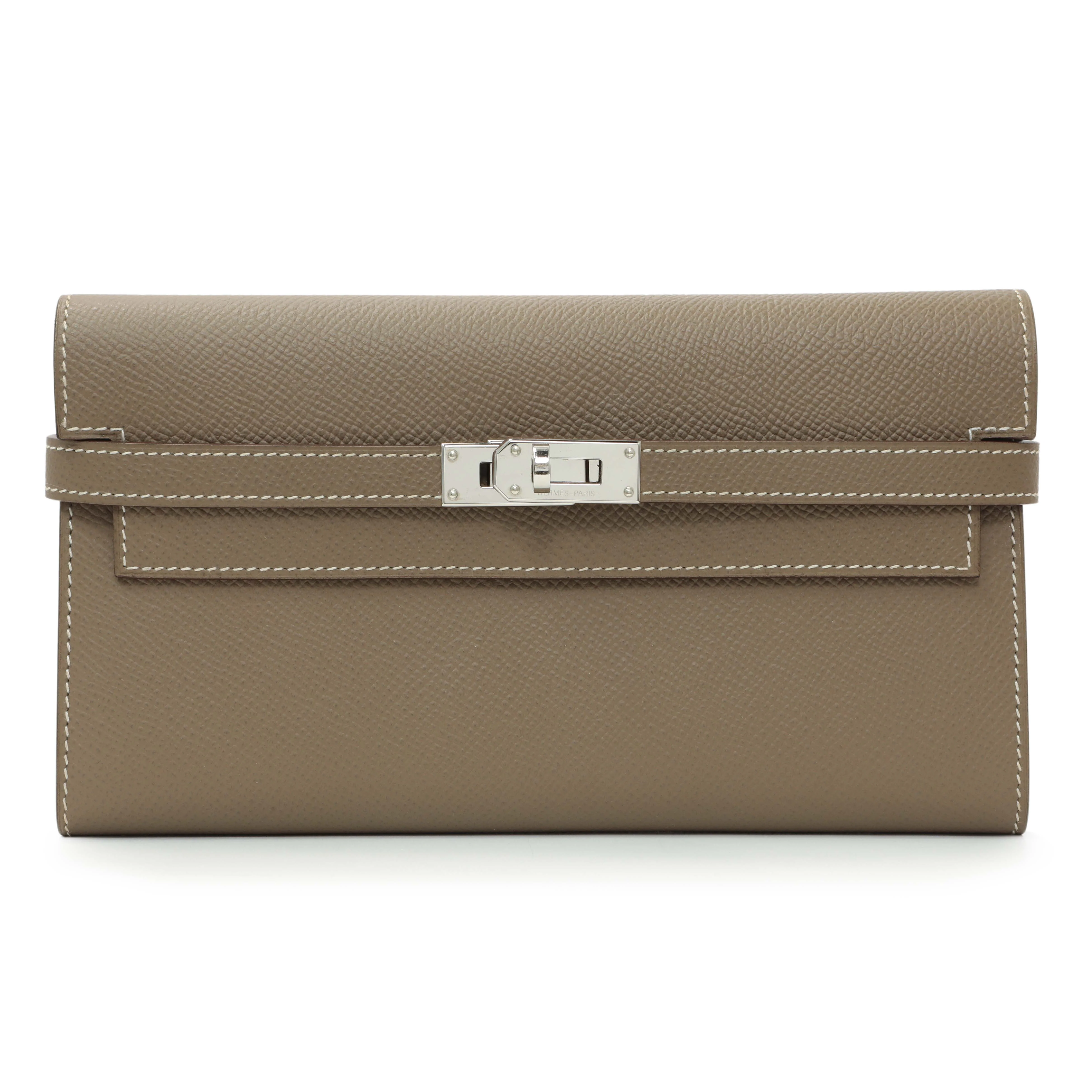 Hermes Etoupe Epsom Kelly Longue Wallet
