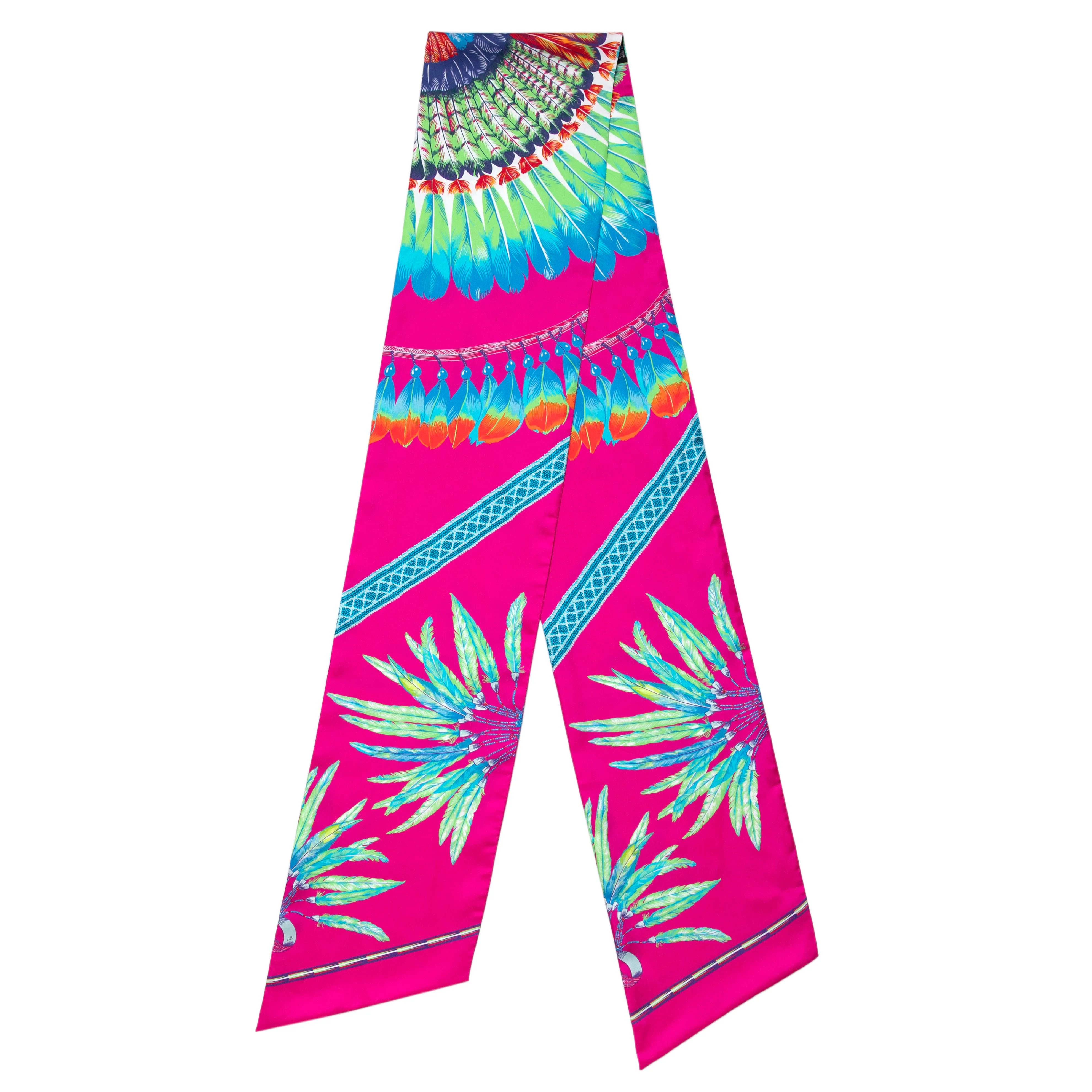 Hermes Fuchsia Silk Brazil Maxi Twilly - Image 2