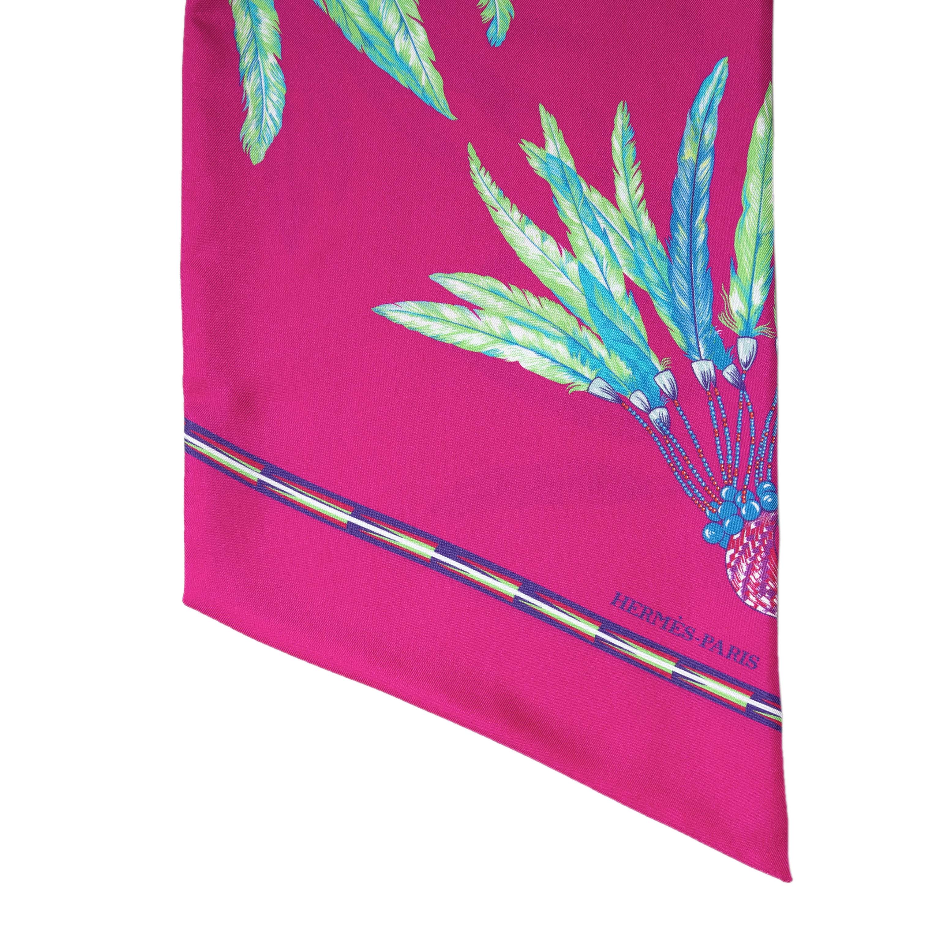 Hermes Fuchsia Silk Brazil Maxi Twilly - Image 3