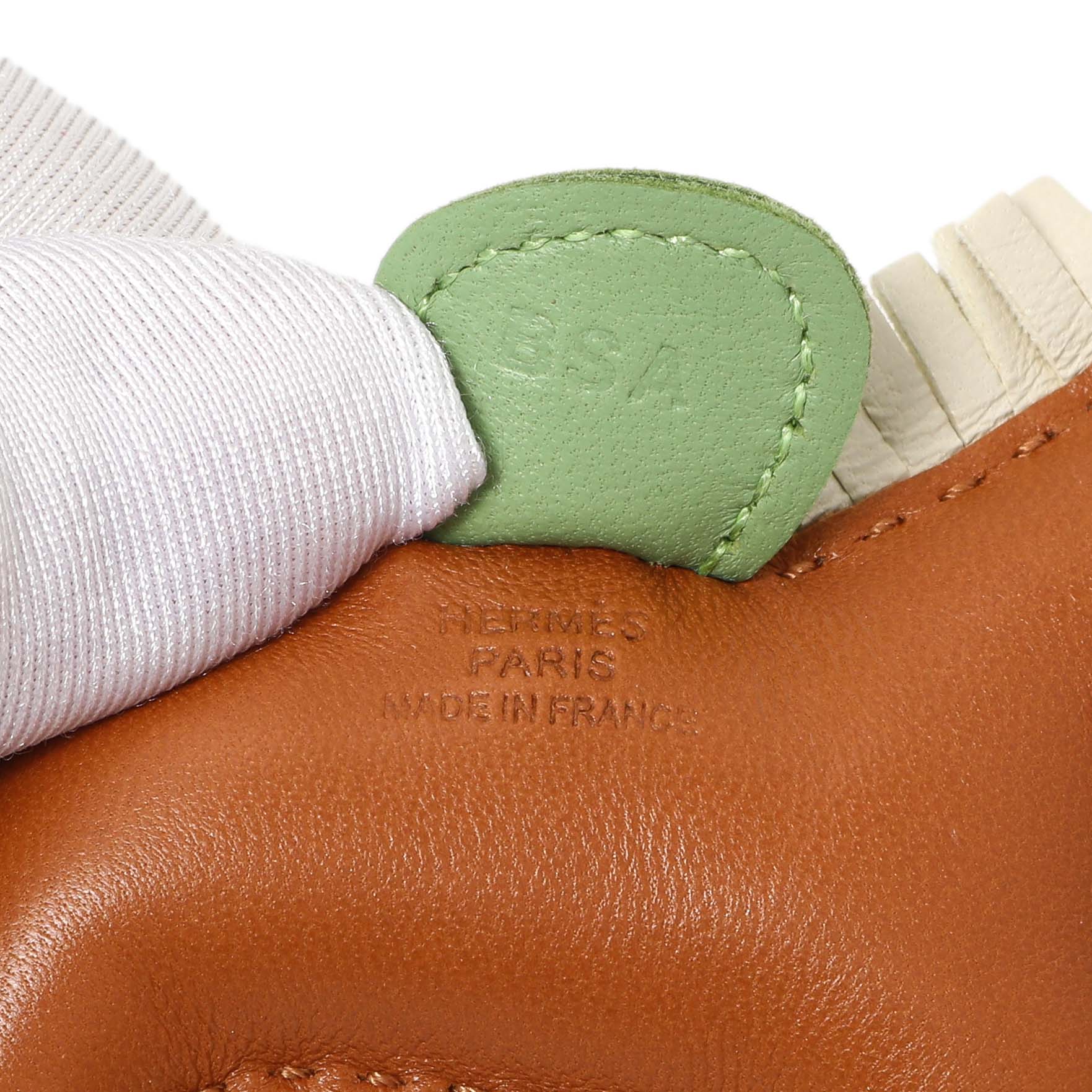 Hermes Gold Craie Vert Criquet Milo Lambskin GriGri Rodeo Horse Charm PM - Image 3