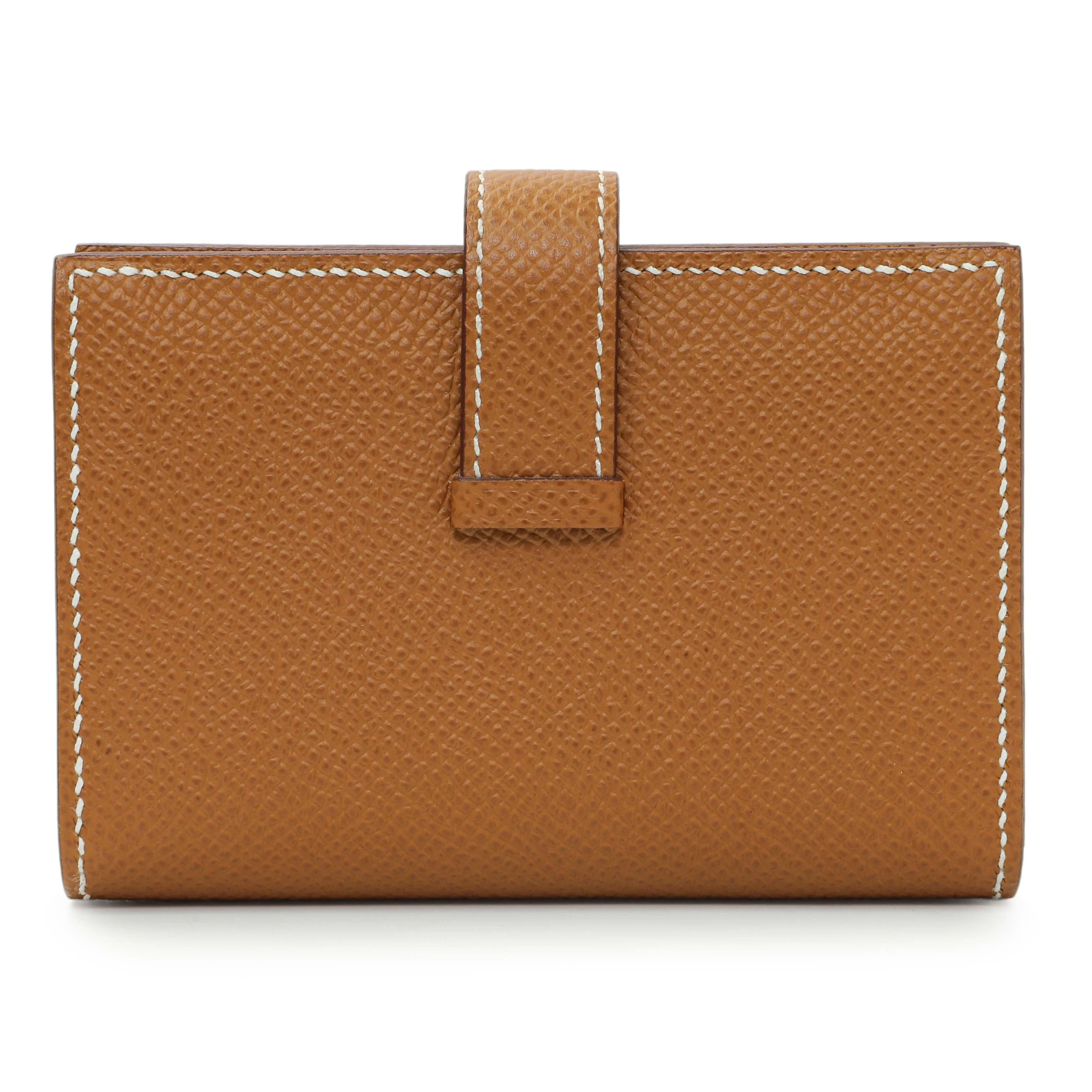 Hermes Gold Epsom Bearn Card Holder Wallet - Image 2
