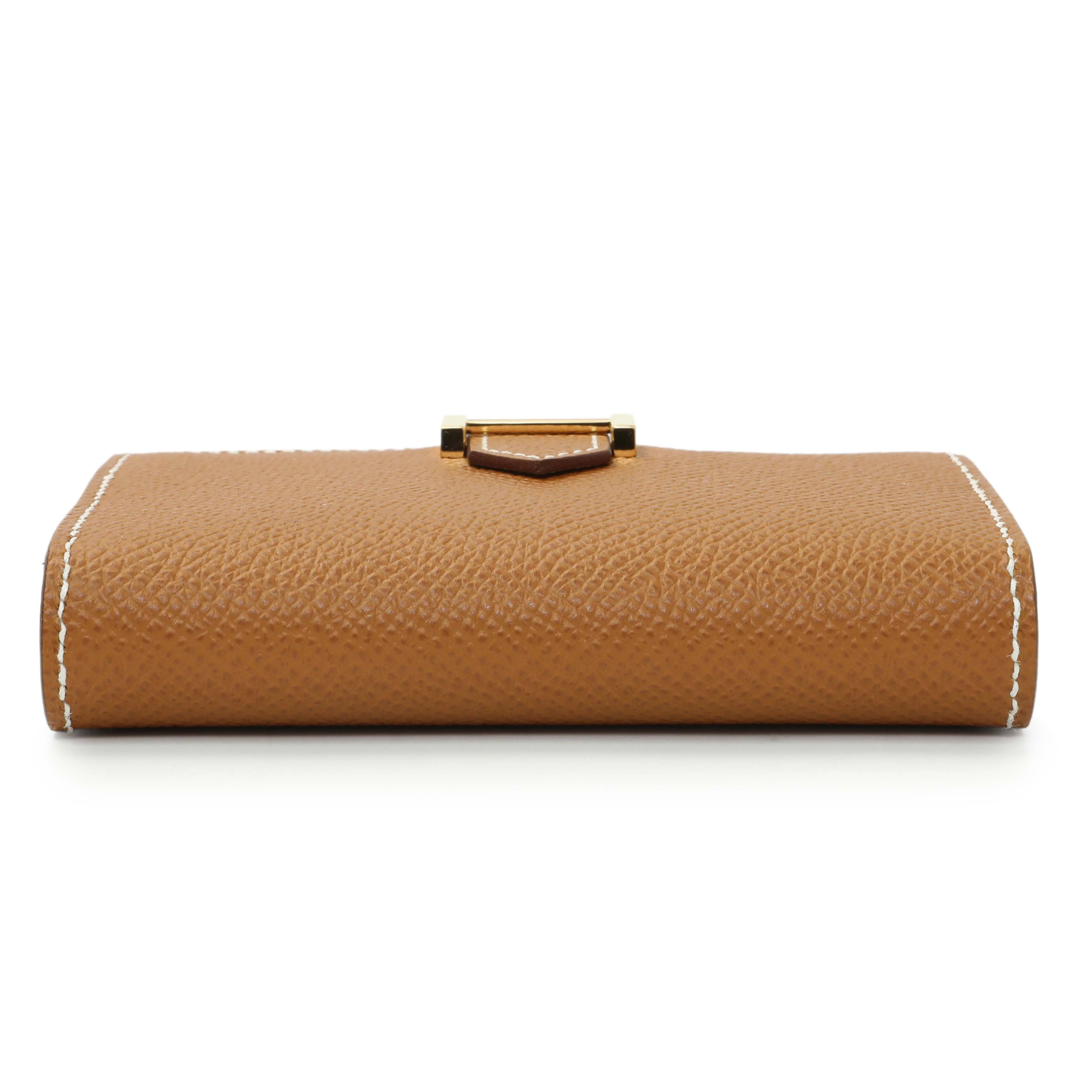 Hermes Gold Epsom Bearn Card Holder Wallet - Image 3