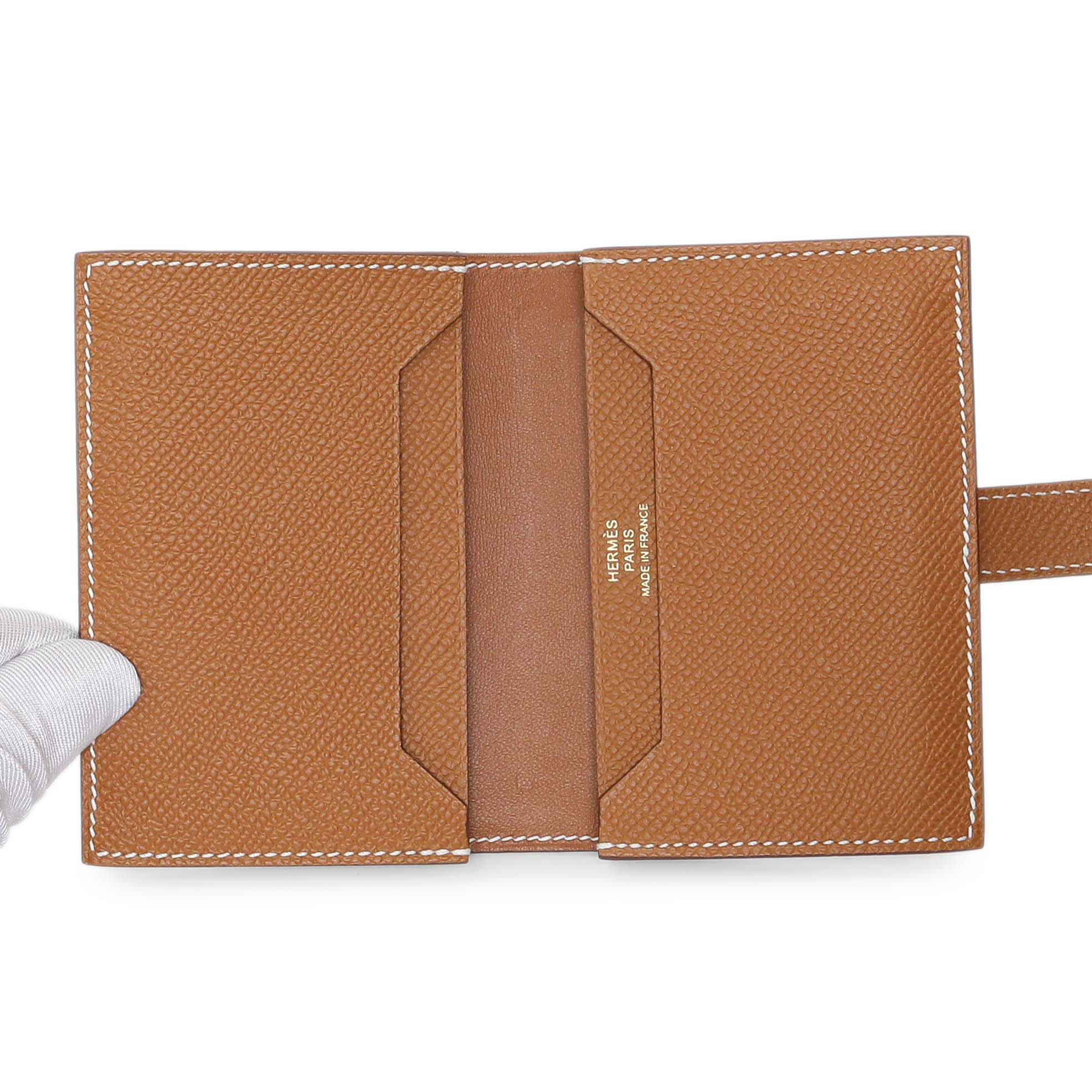 Hermes Gold Epsom Bearn Card Holder Wallet - Image 4