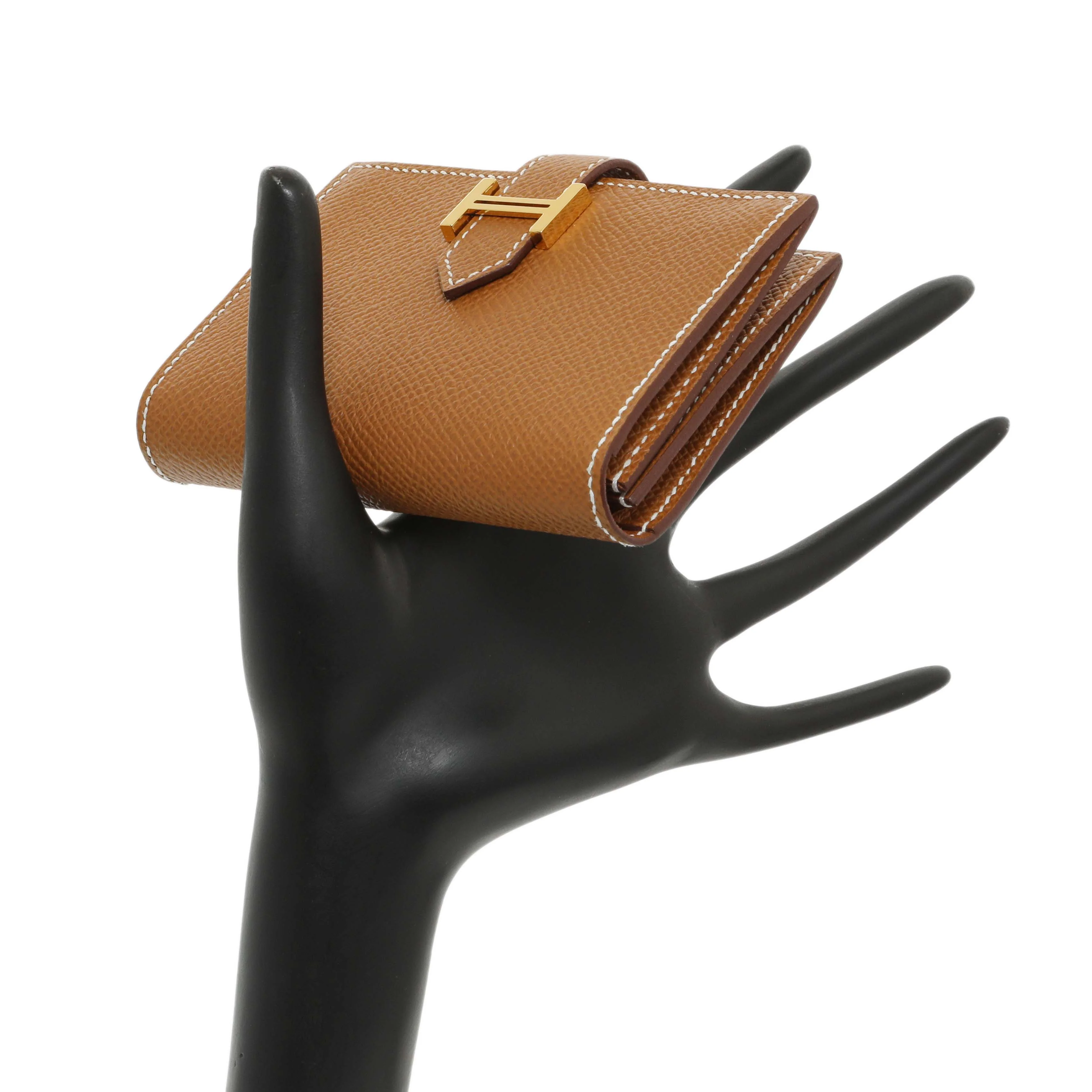 Hermes Gold Epsom Bearn Card Holder Wallet - Image 7