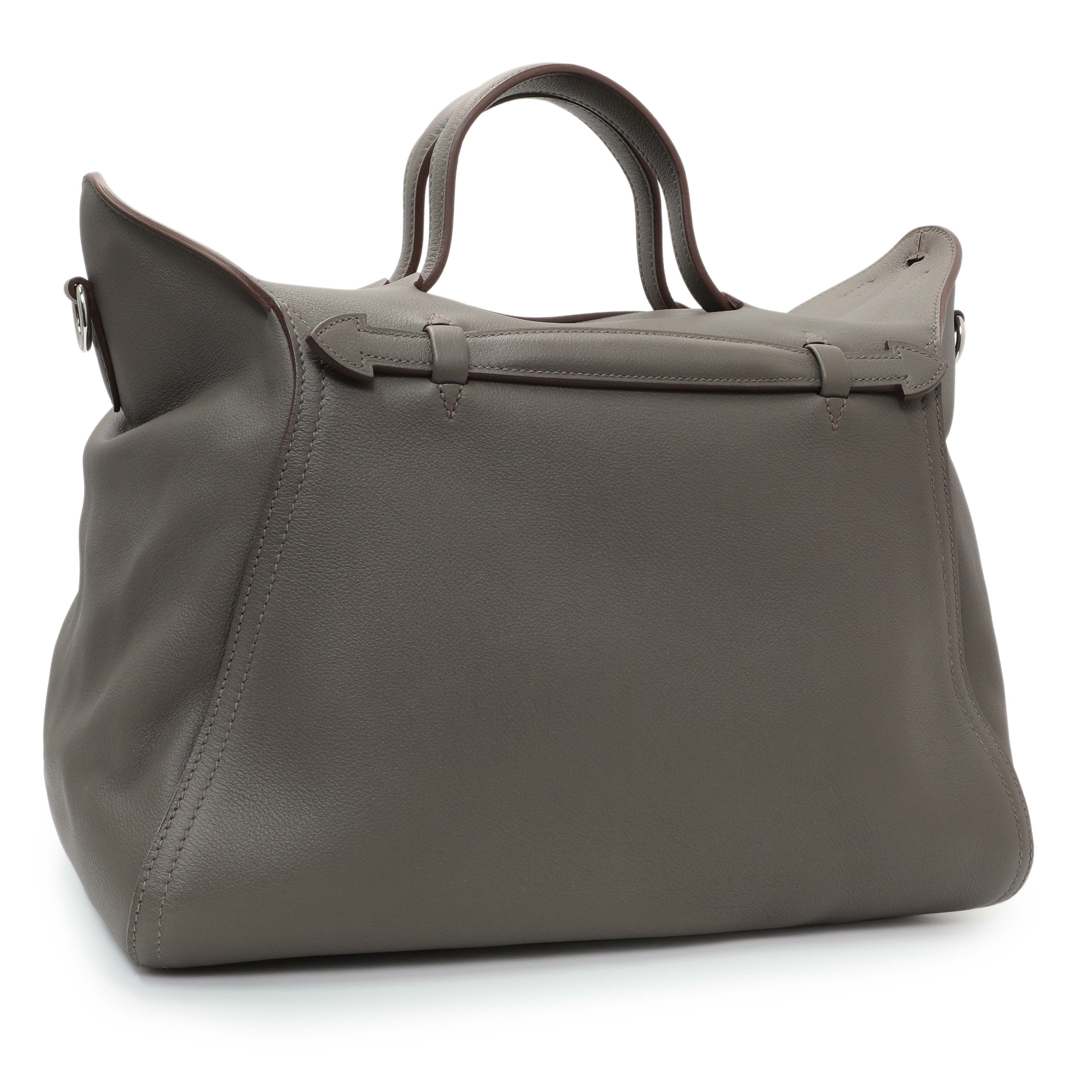 Hermes Grey Evergrain Sac Oxer w/ Strap - Image 2