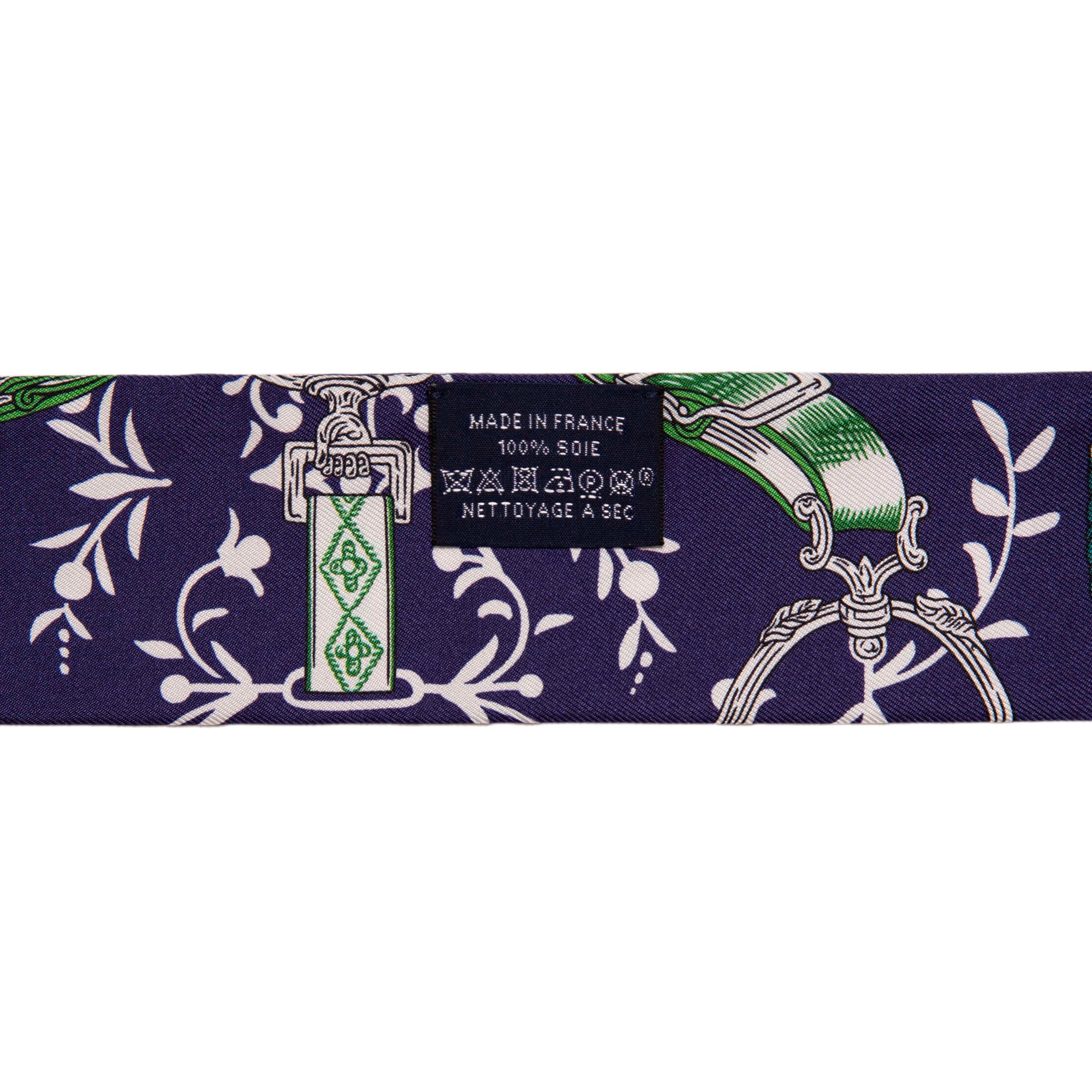 Hermes Indigo Silk Etriers Remix Twilly - Image 4