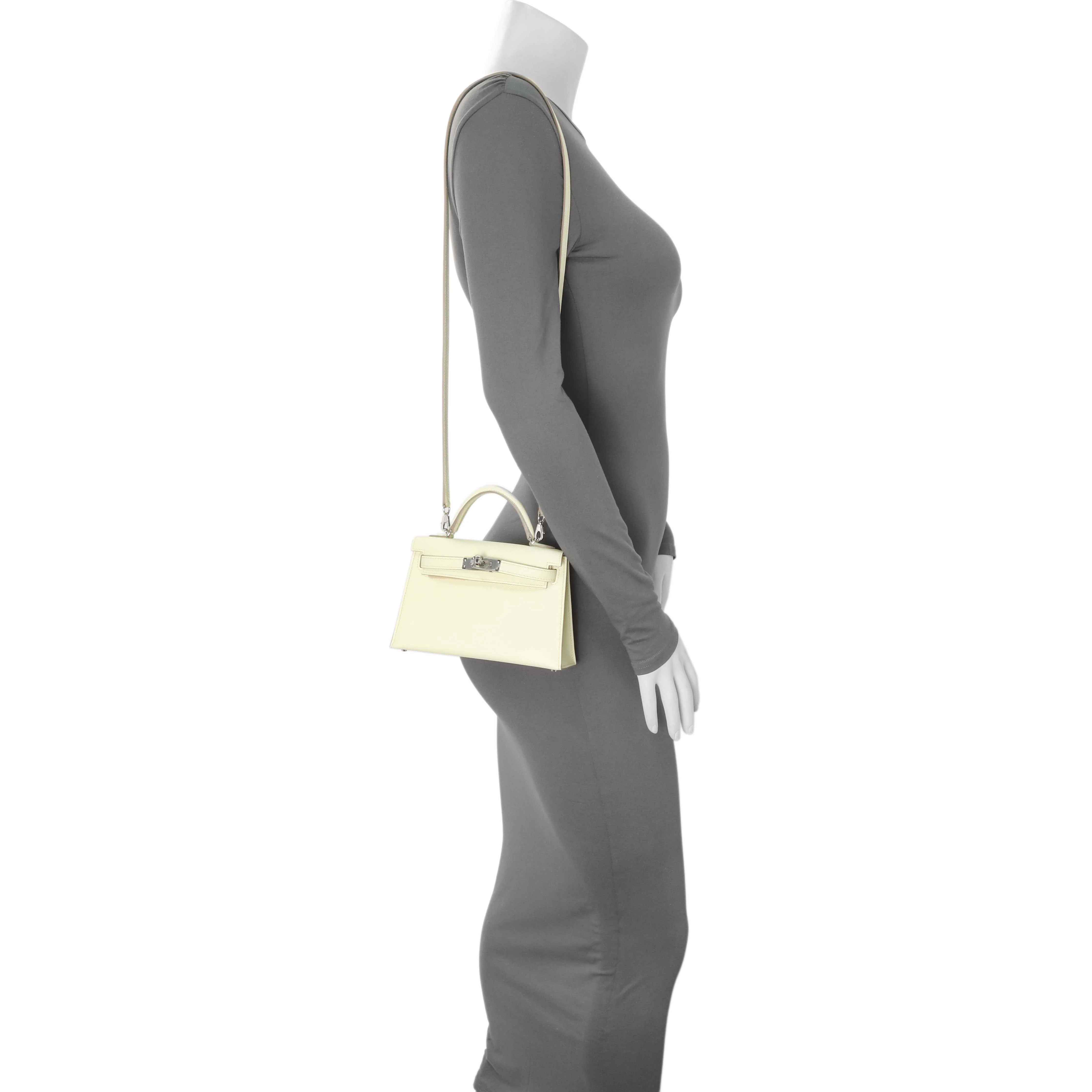 Hermes Jaune Milton Epsom Mini Kelly Sellier 20 - Image 7