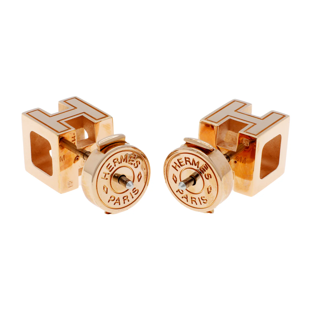 Hermes Lacquered Cage d'H Earrings - Image 2