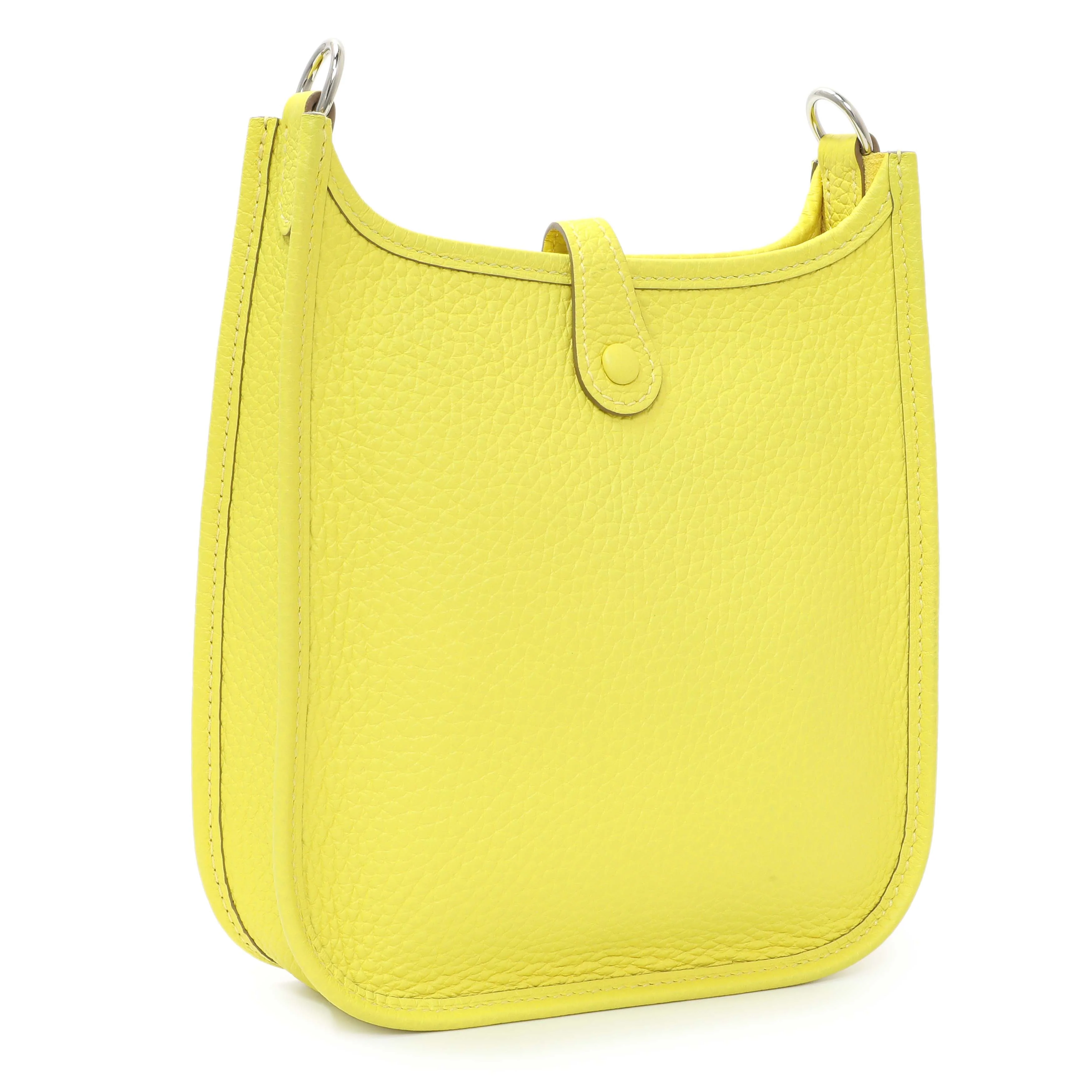Hermes Lime Citron Taurillon Clemence Maxi Quadrille Evelyne TPM - Image 2