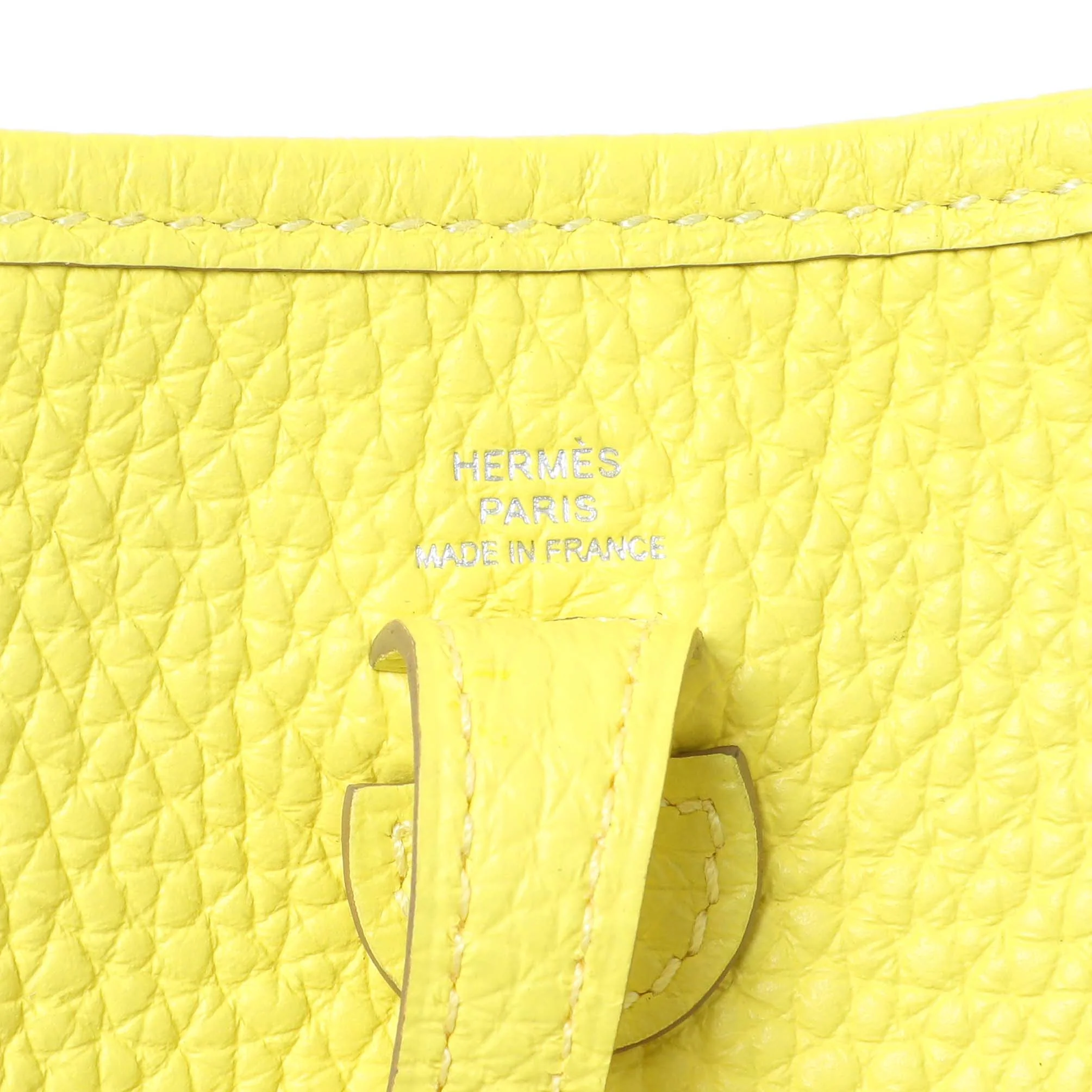 Hermes Lime Citron Taurillon Clemence Maxi Quadrille Evelyne TPM - Image 5