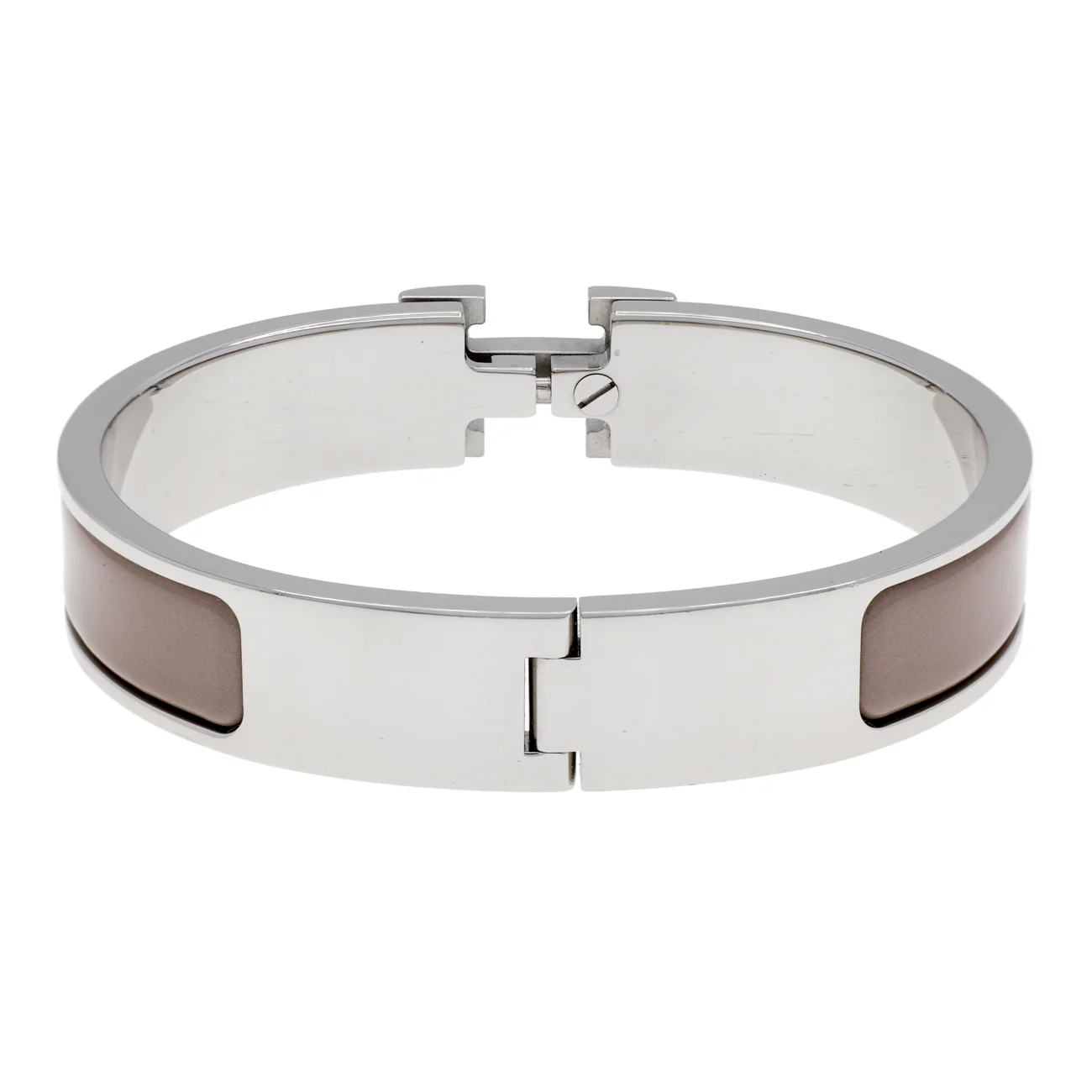 Hermes Marron Glace Enamel Clic H Bracelet - Image 2