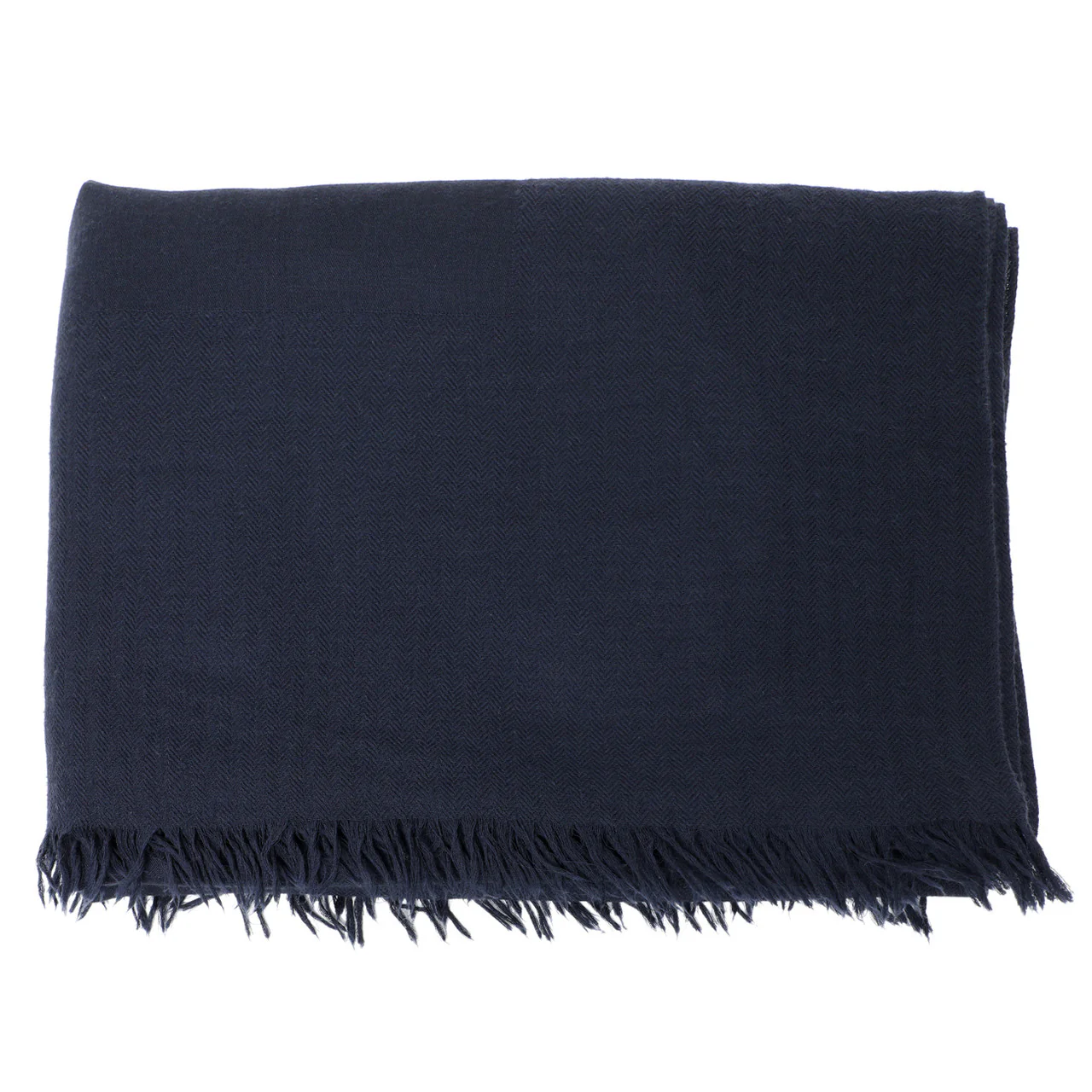 Hermes Navy Wool-Cashmere Shawl - Image 4