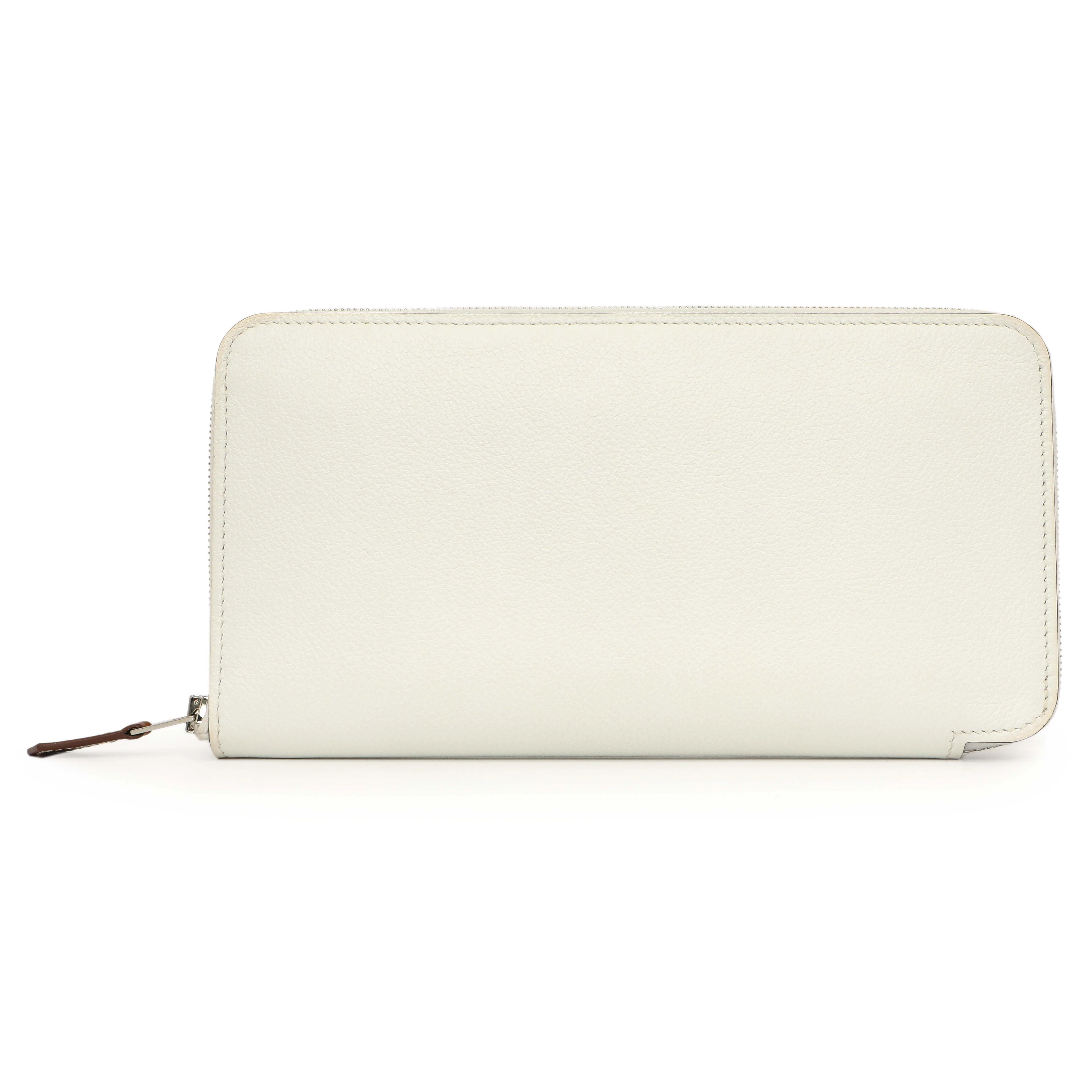 Hermes New White Evercolor Silk'in Long Wallet