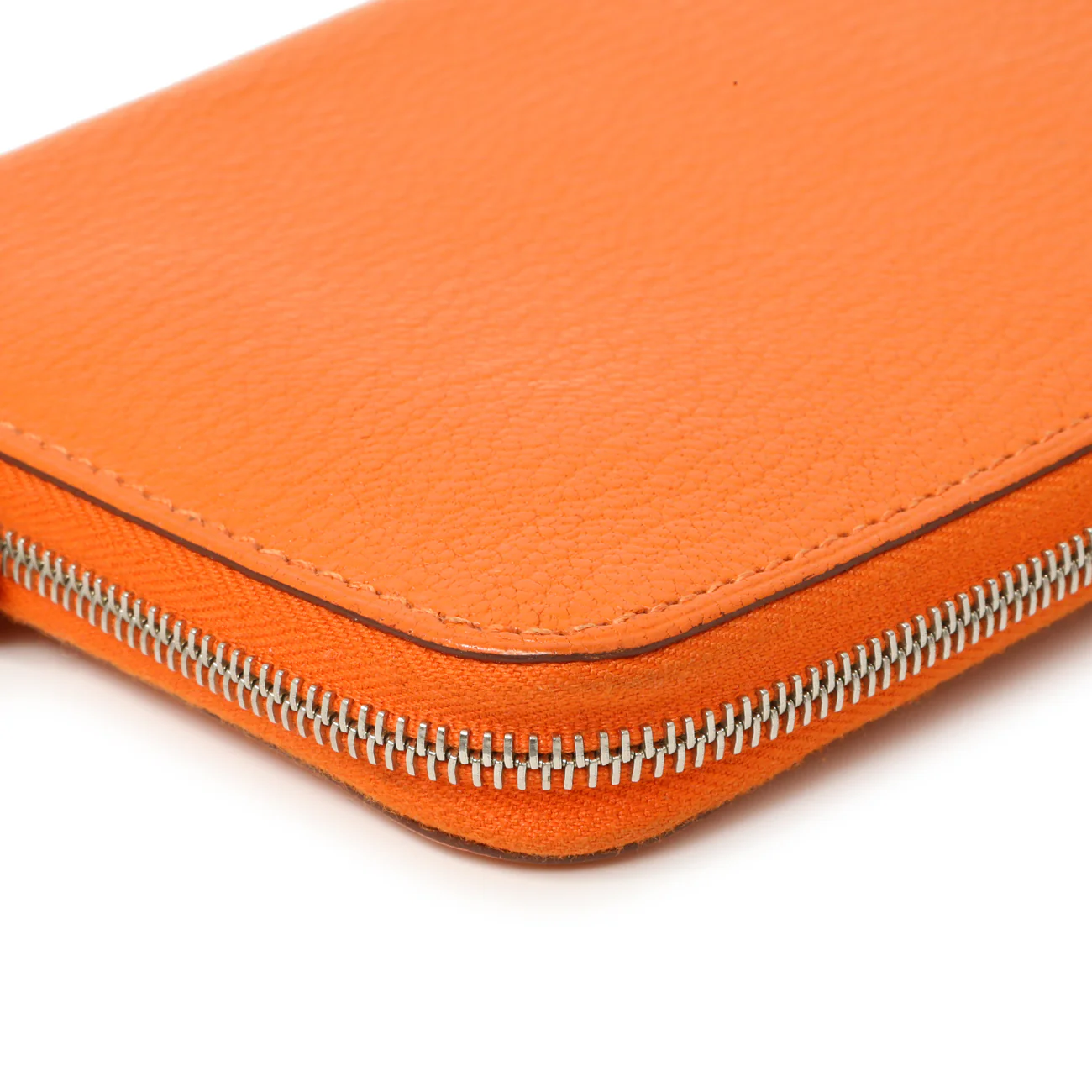 Hermes Orange Chevre Mysore Azap Wallet - Image 11