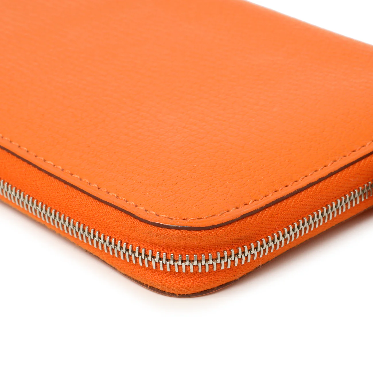 Hermes Orange Chevre Mysore Azap Wallet - Image 7