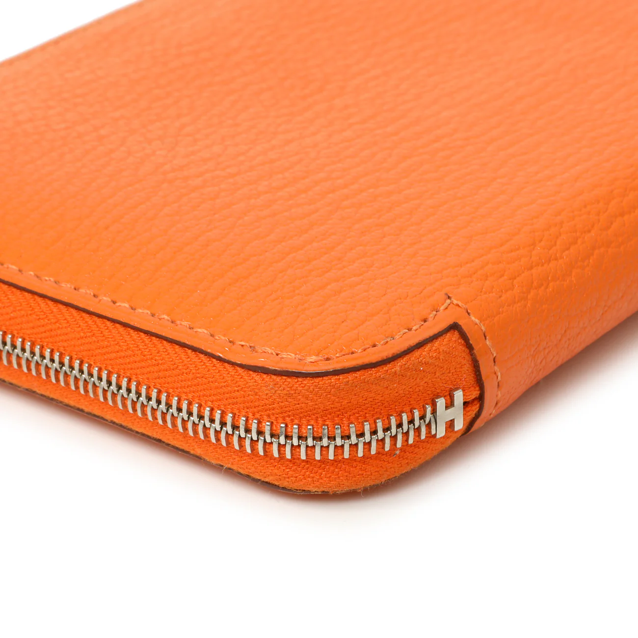 Hermes Orange Chevre Mysore Azap Wallet - Image 8