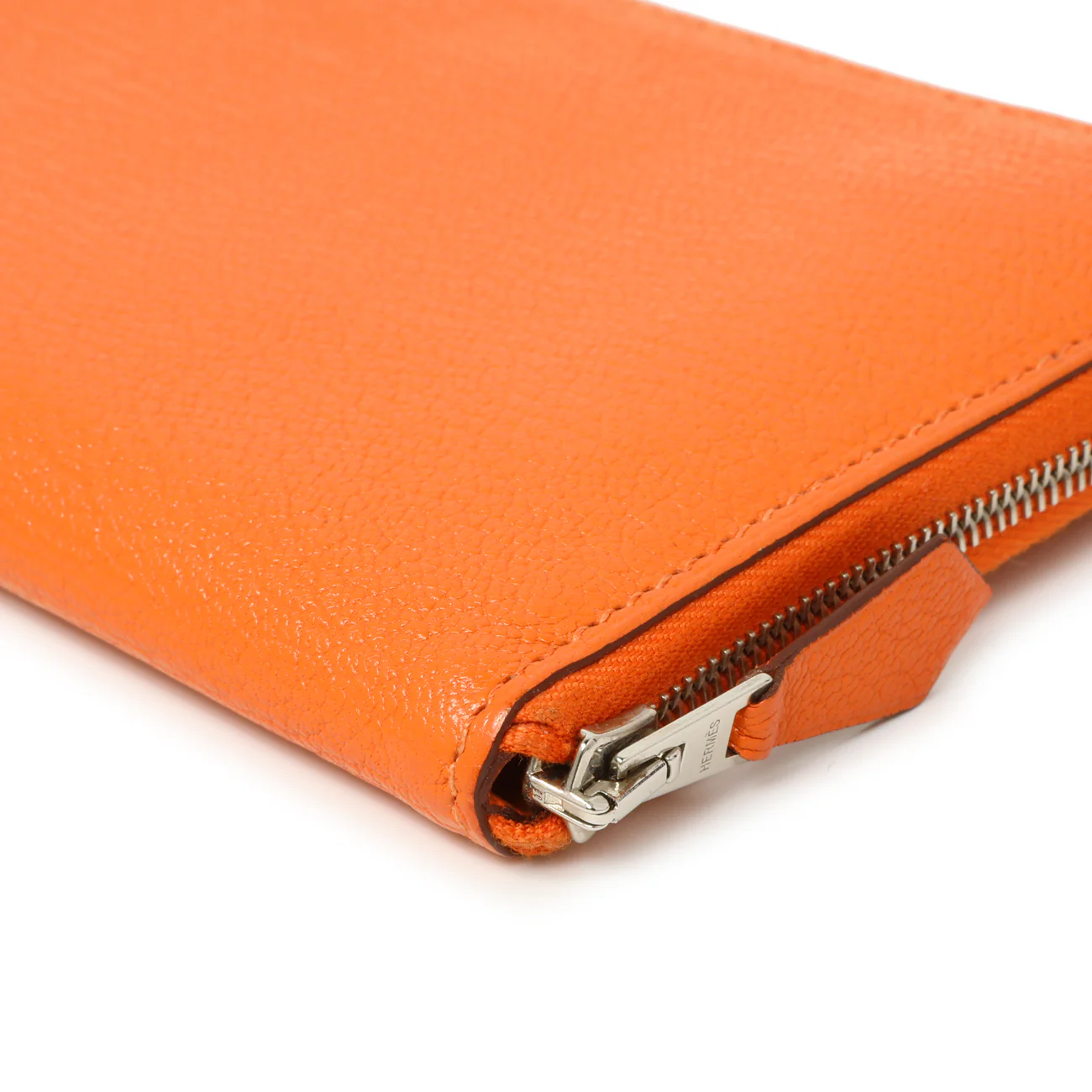 Hermes Orange Chevre Mysore Azap Wallet - Image 9