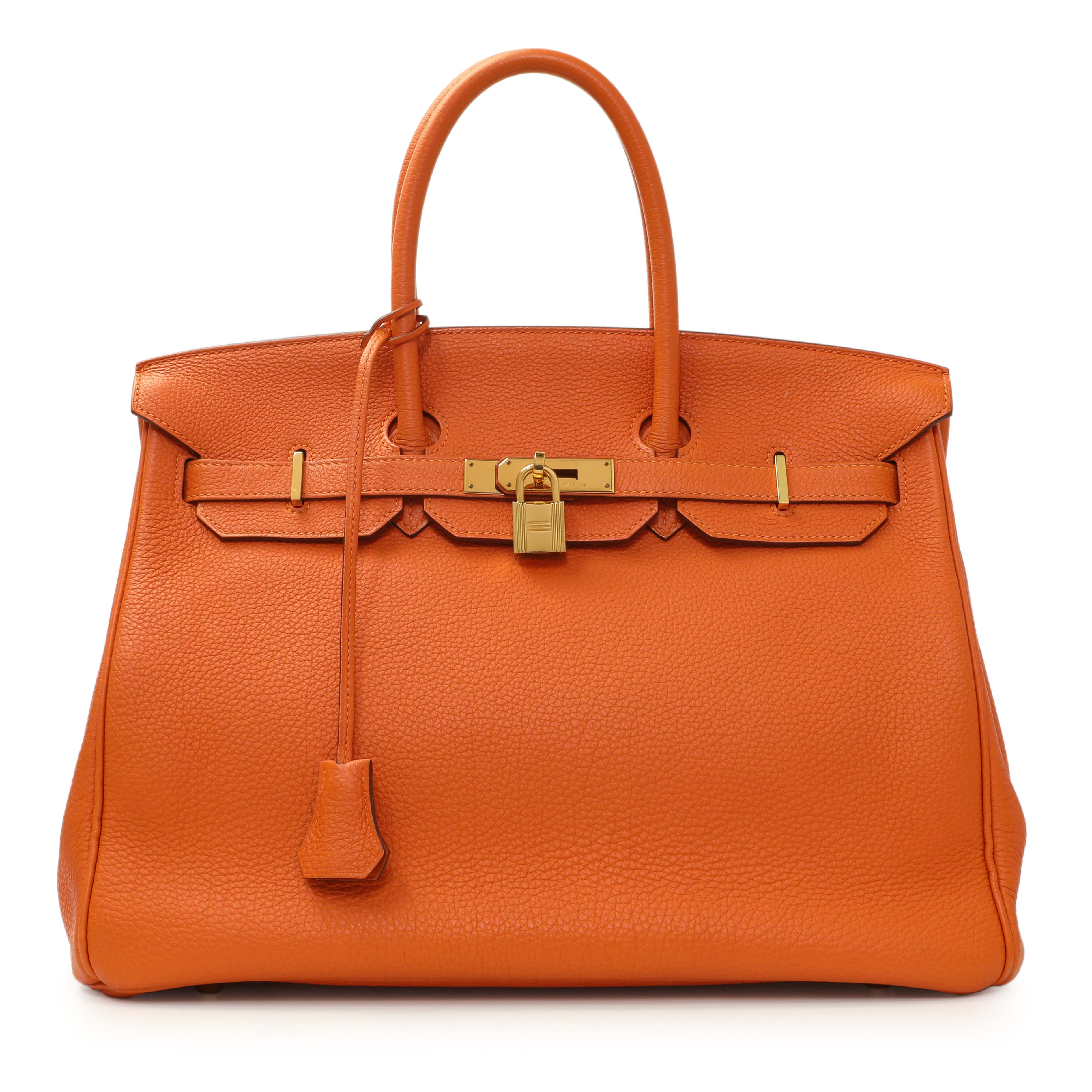 Hermes Orange Clemence Birkin 35
