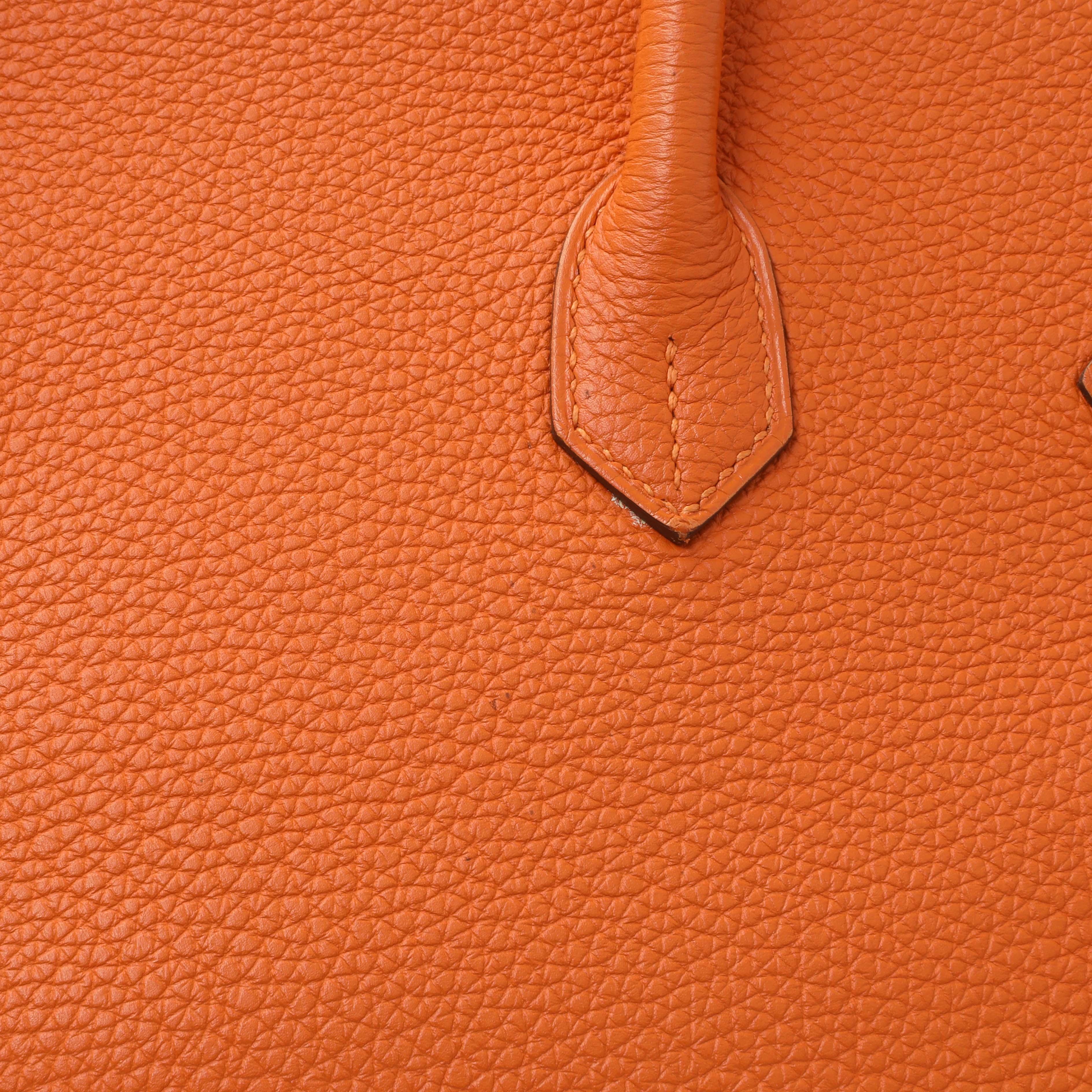 Hermes Orange Clemence Birkin 35 - Image 11