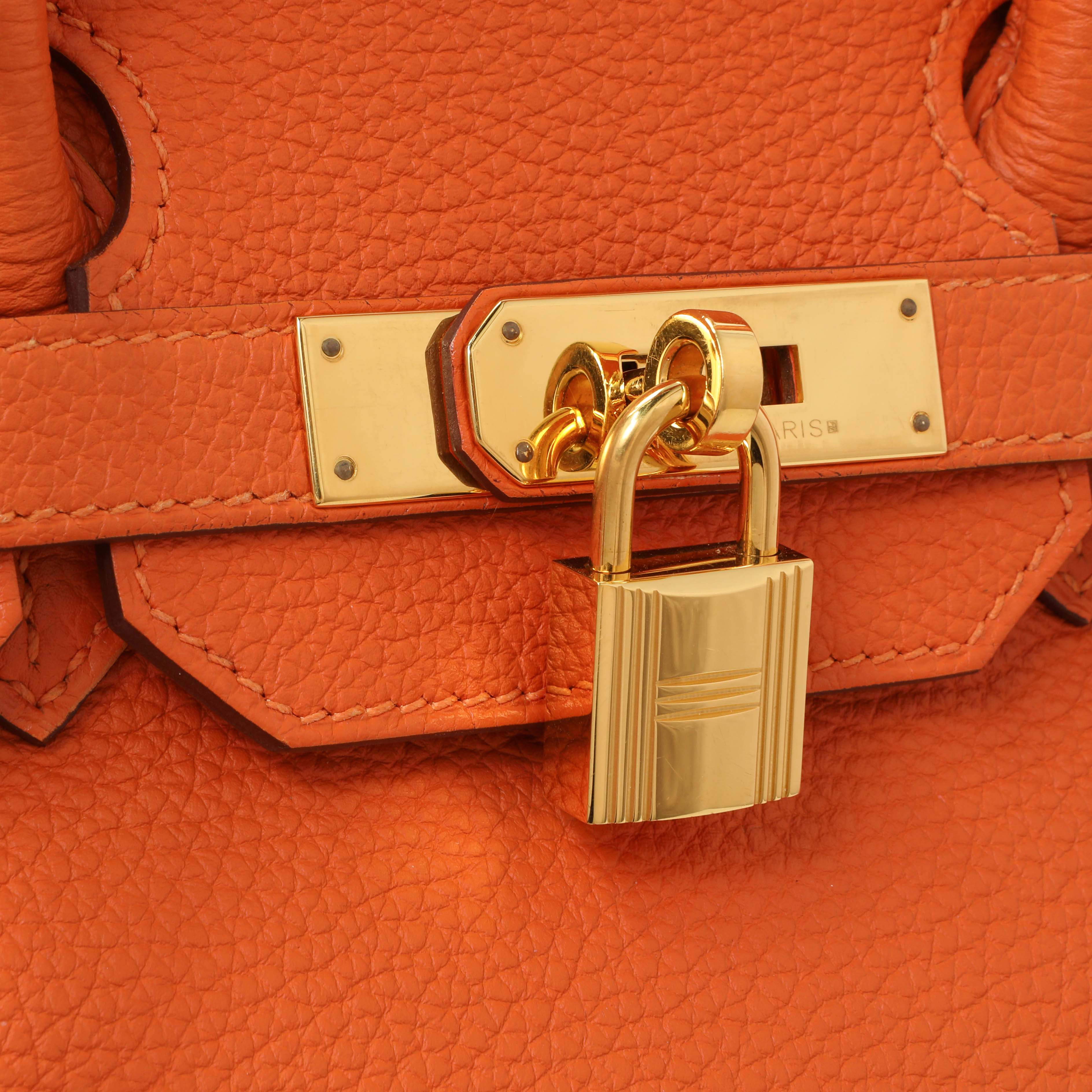 Hermes Orange Clemence Birkin 35 - Image 12