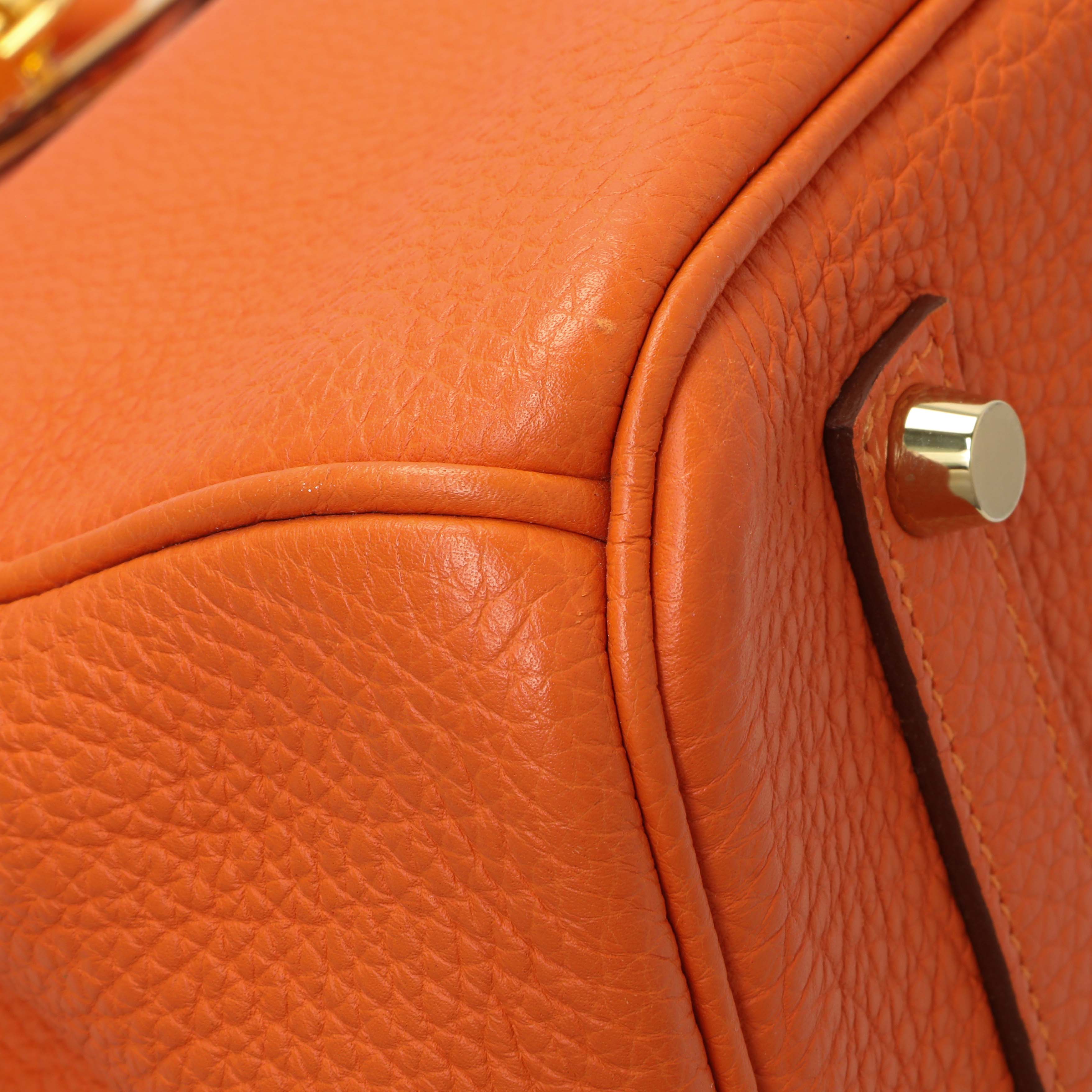 Hermes Orange Clemence Birkin 35 - Image 4