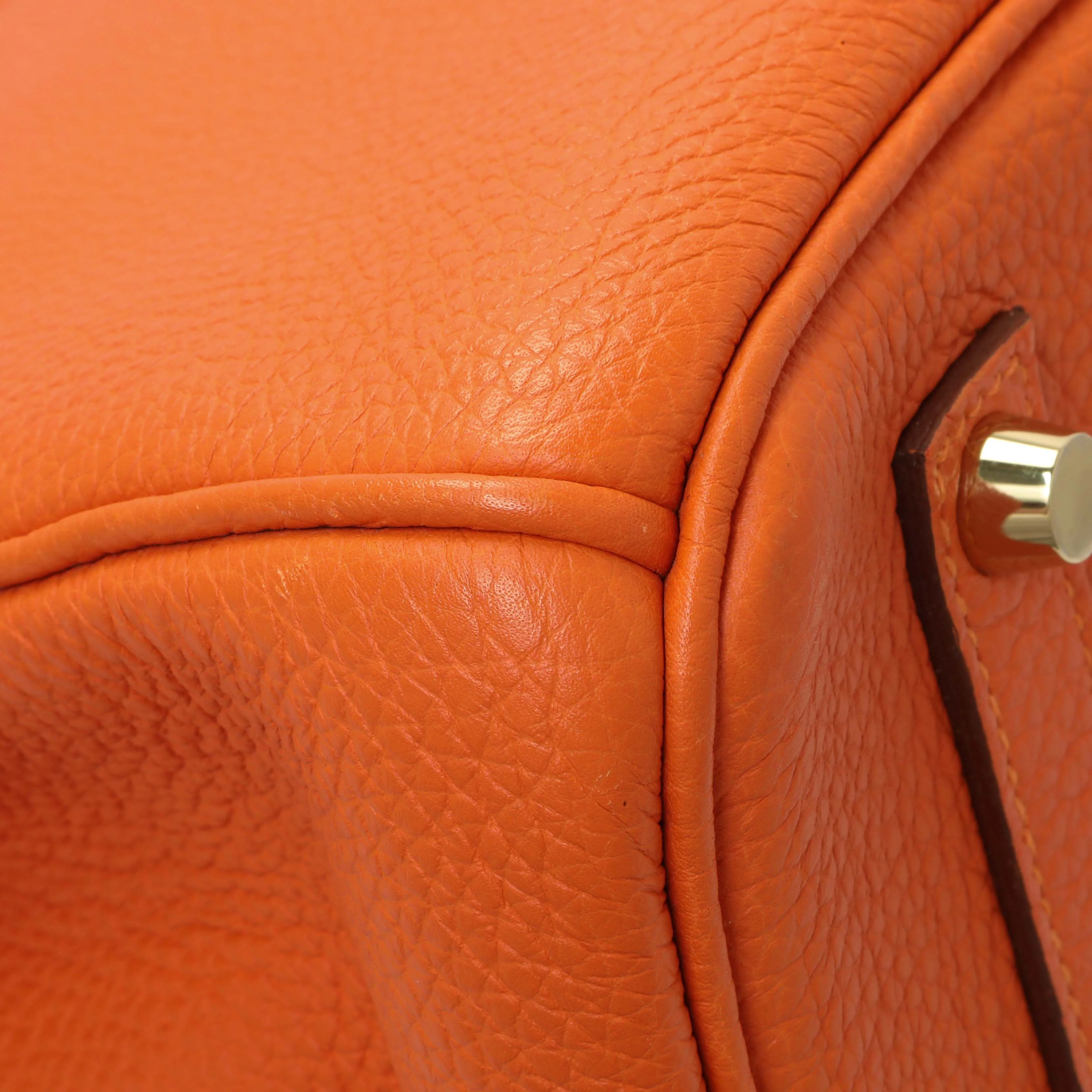 Hermes Orange Clemence Birkin 35 - Image 6