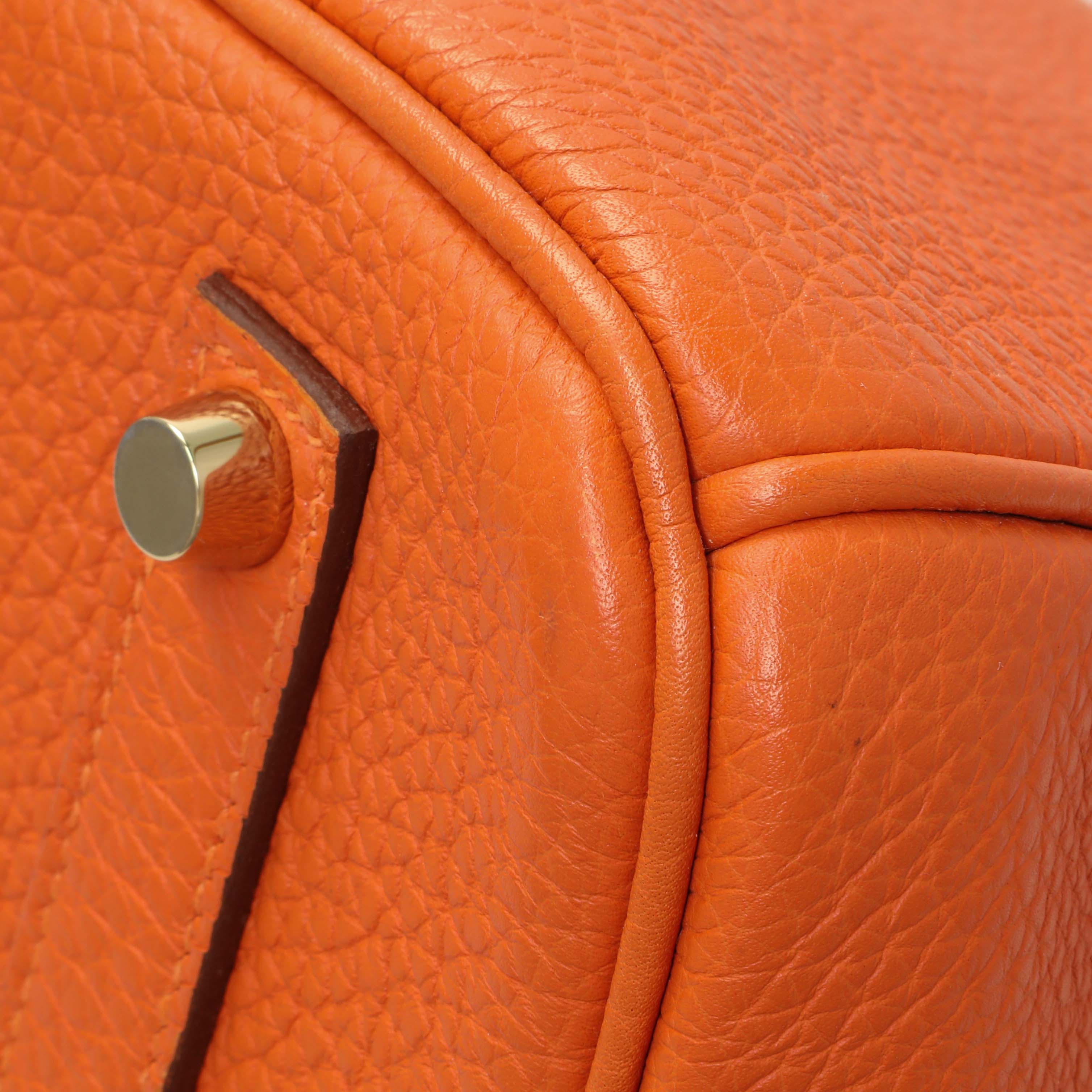 Hermes Orange Clemence Birkin 35 - Image 7