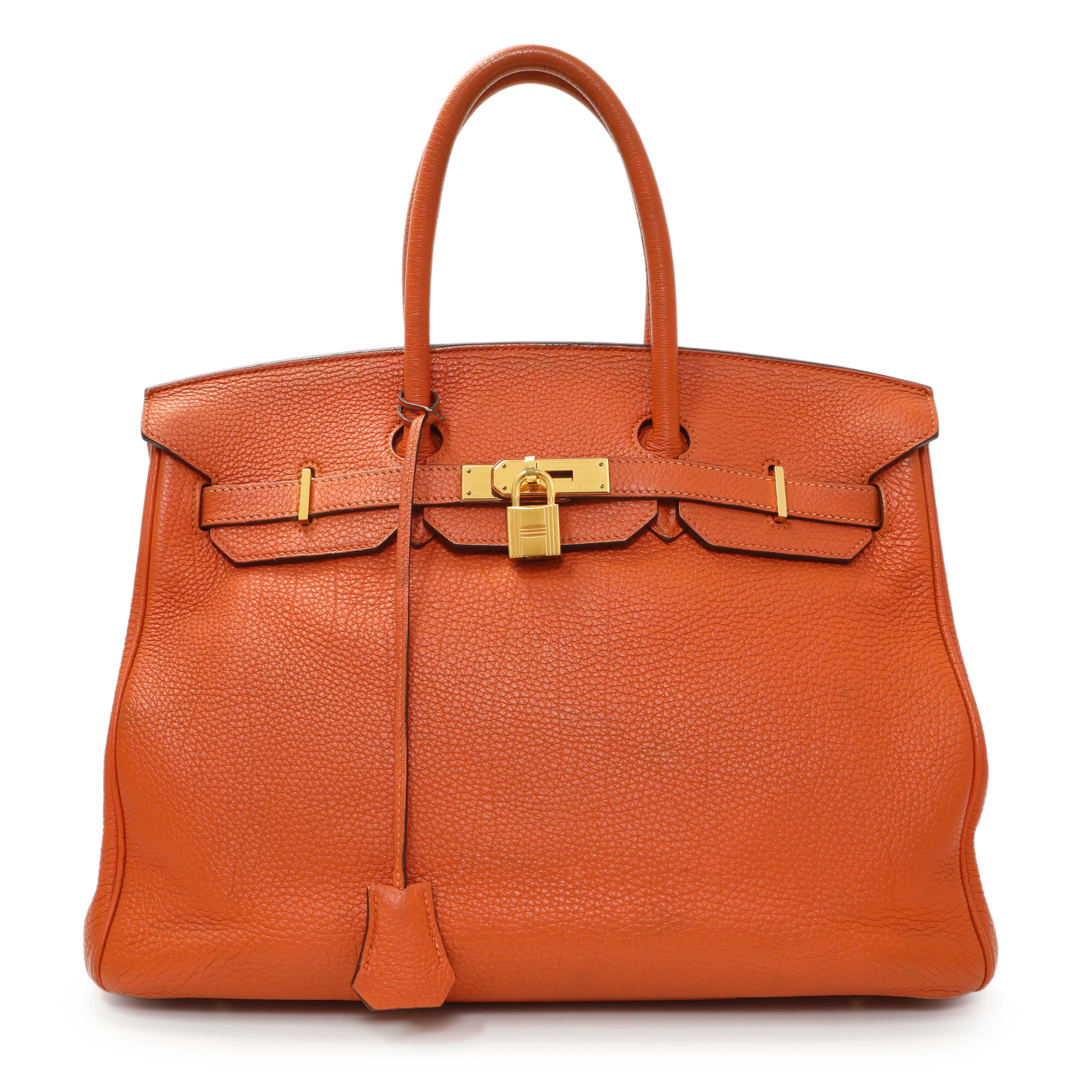Hermes Orange Clemence Birkin 35