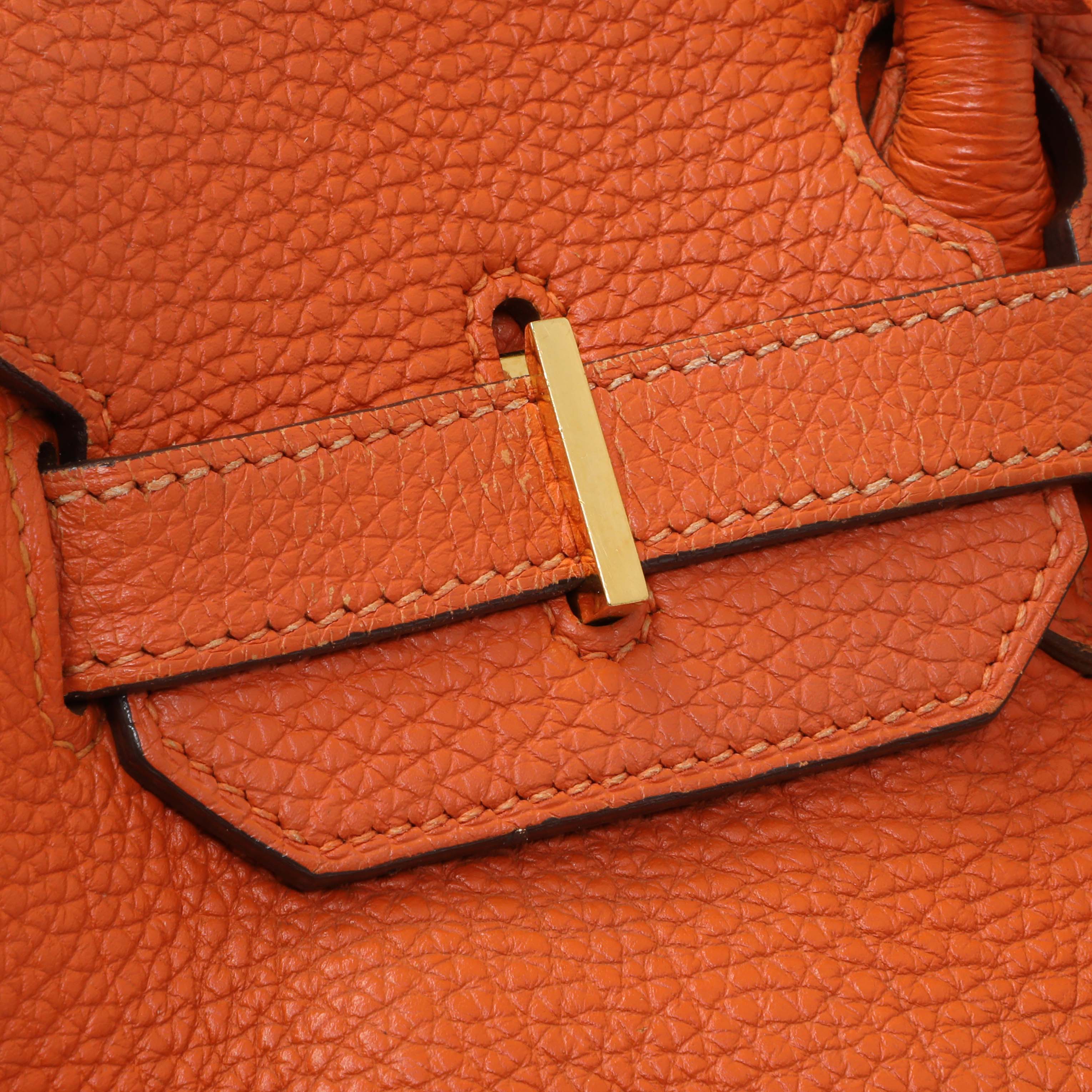 Hermes Orange Clemence Birkin 35 - Image 12