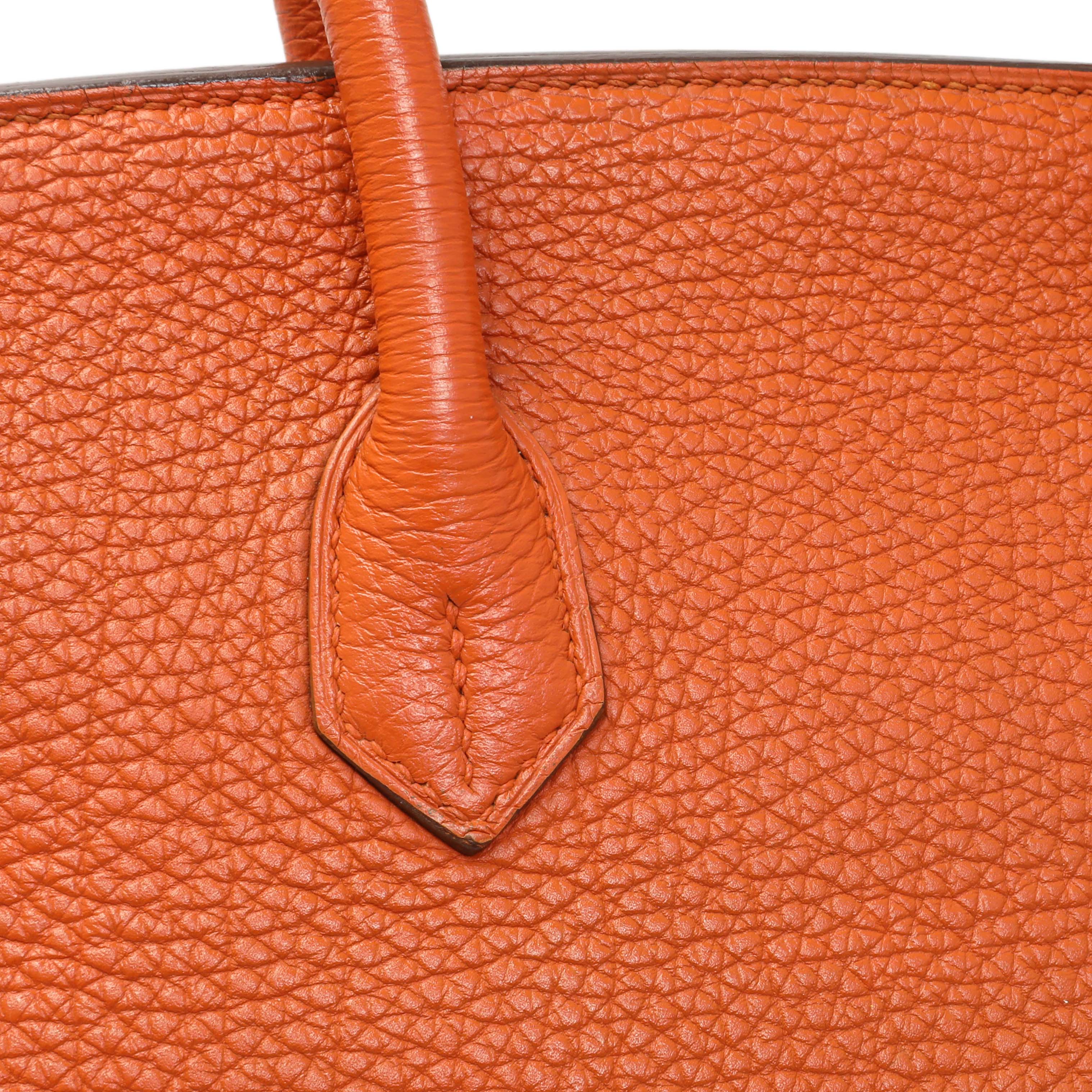 Hermes Orange Clemence Birkin 35 - Image 14