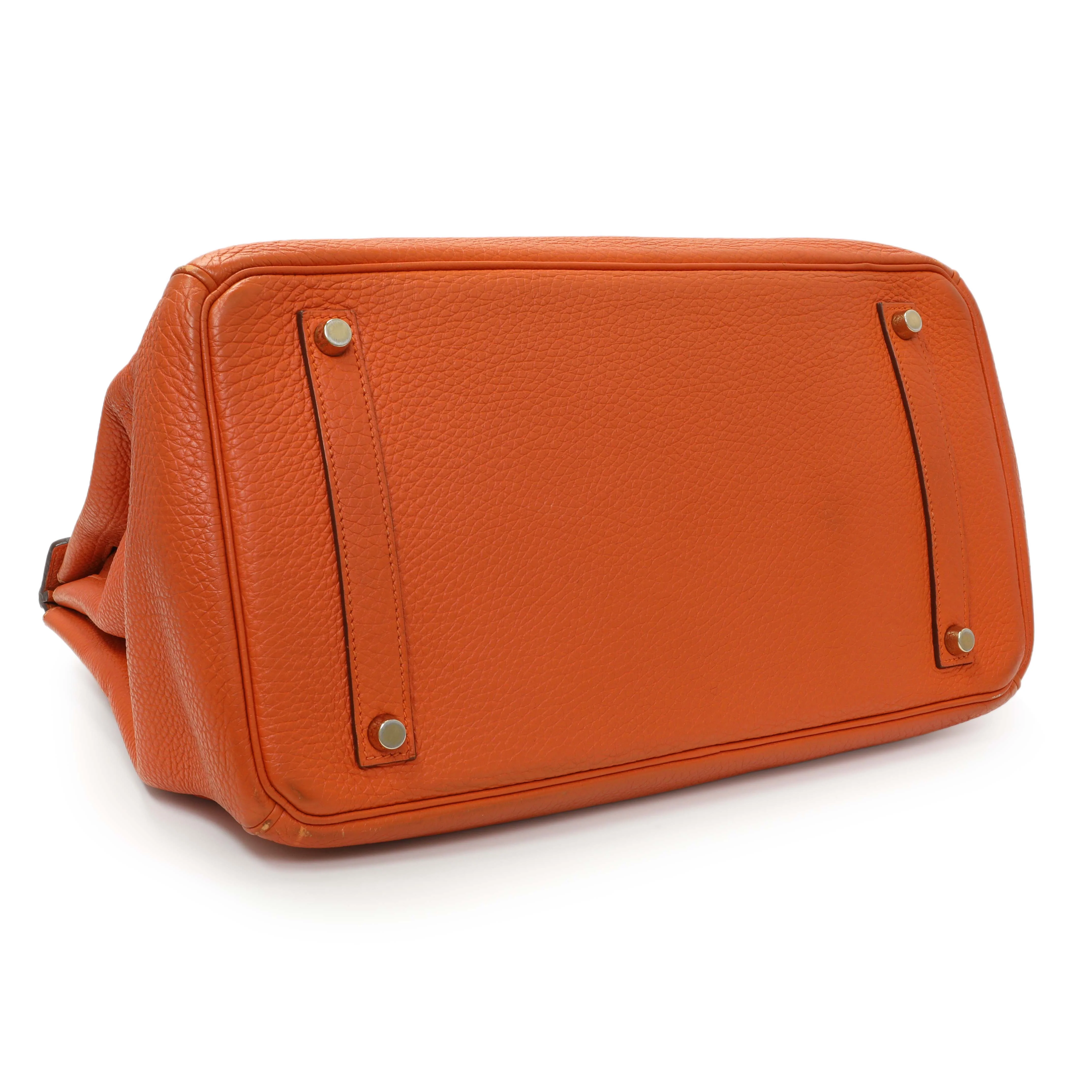 Hermes Orange Clemence Birkin 35 - Image 3