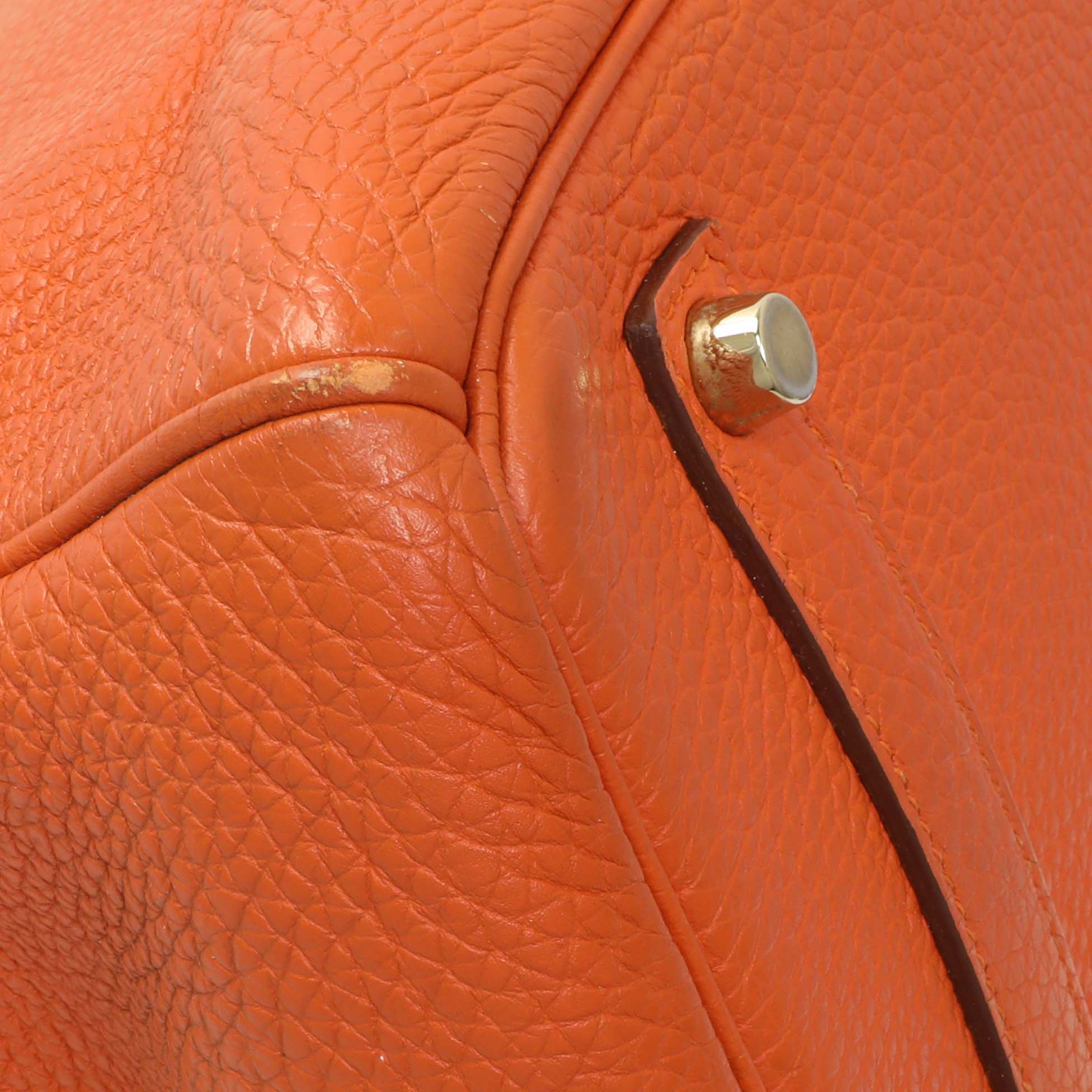 Hermes Orange Clemence Birkin 35 - Image 4