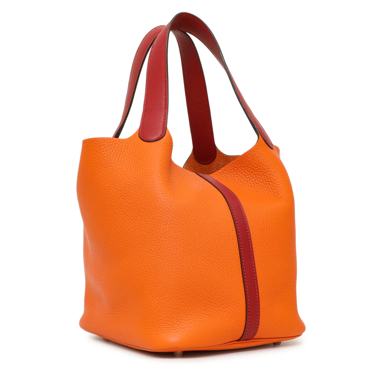 Hermes Orange Rouge Bicolor Clemence Picotin 22 - Image 2