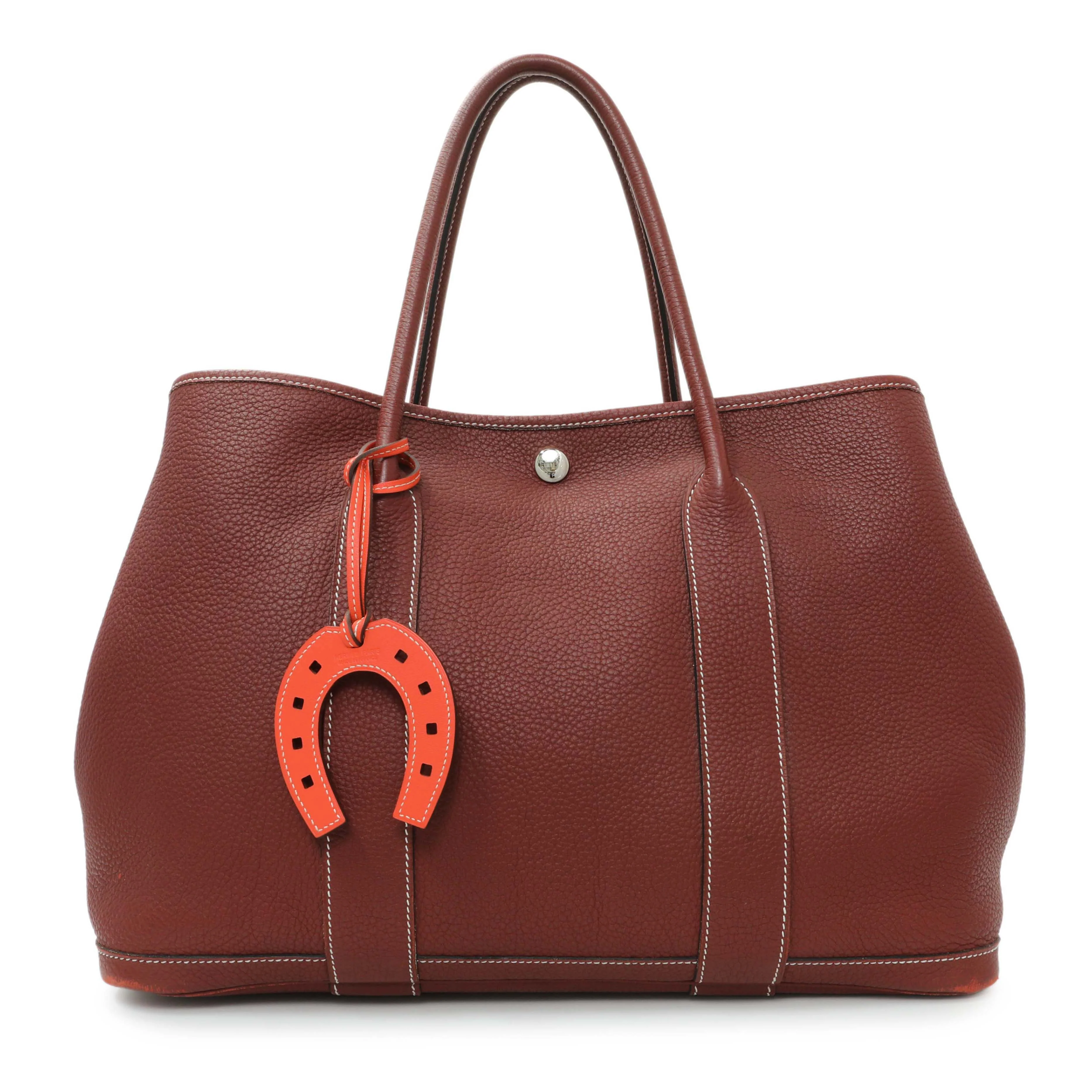 Hermes Orange Swift Paddock Horseshoe Bag Charm - Image 3