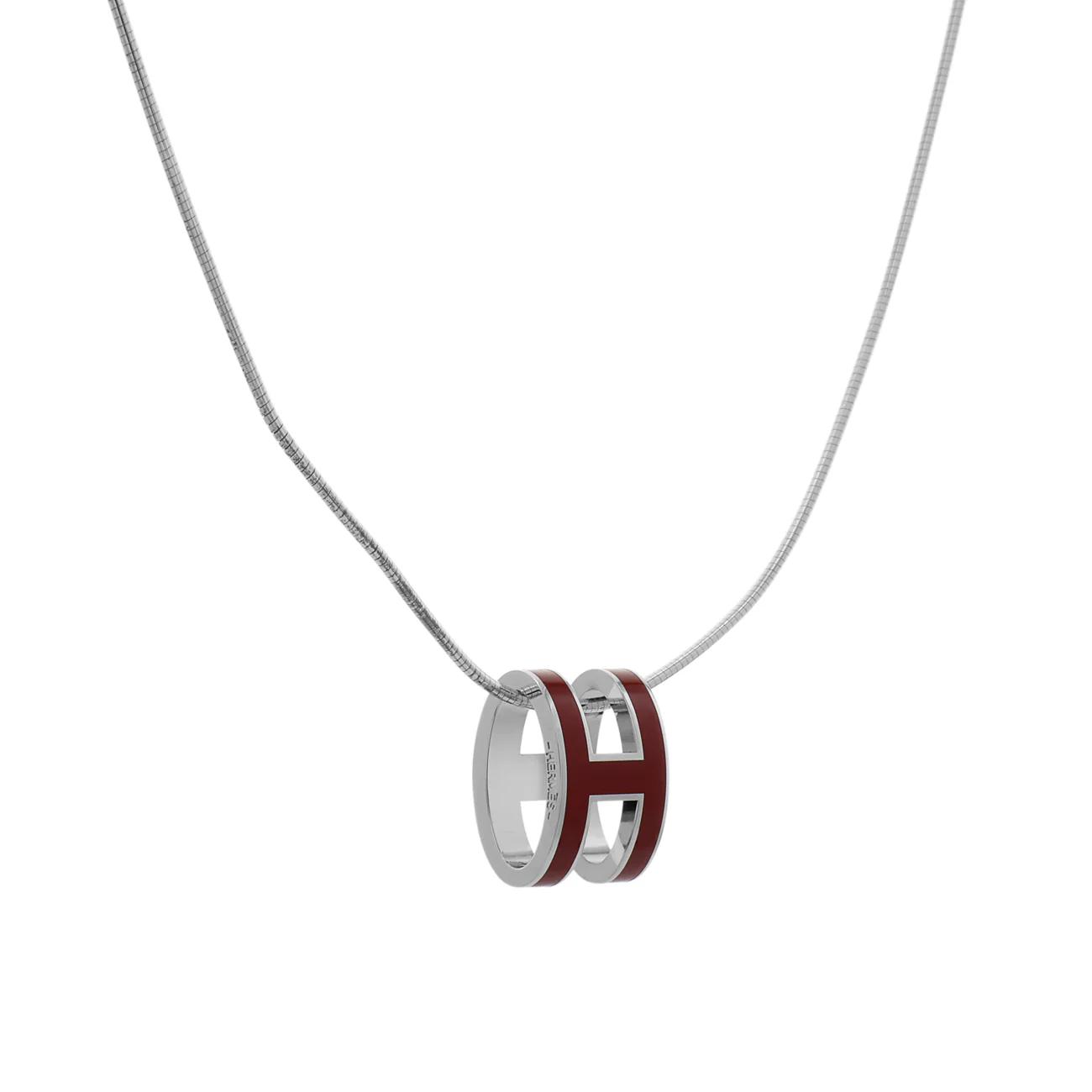 Hermes Palladium Lacquered Pop H Pendant - Image 2