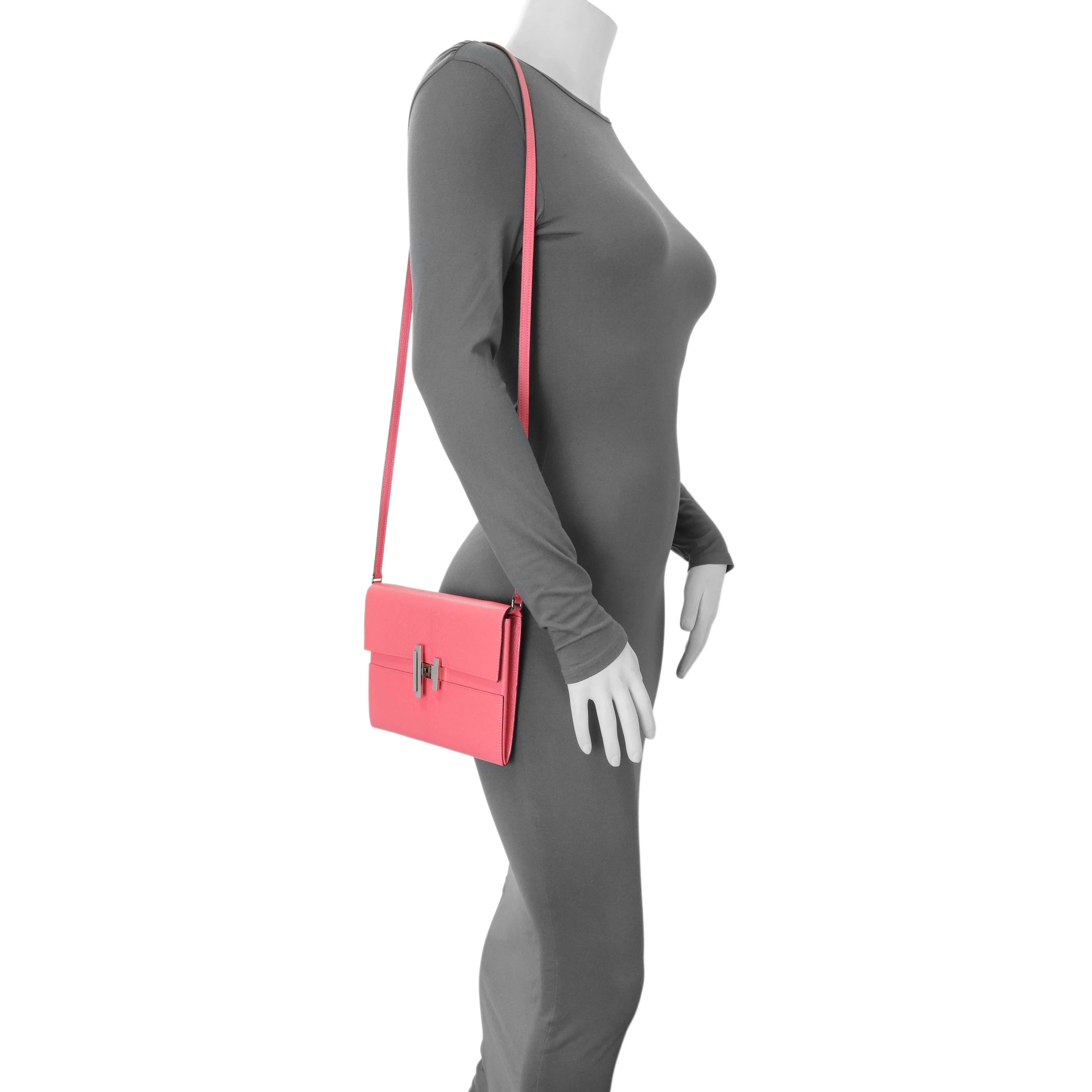 Hermes Pink Chevre Cinhetic To Go Shoulder Bag - Image 9