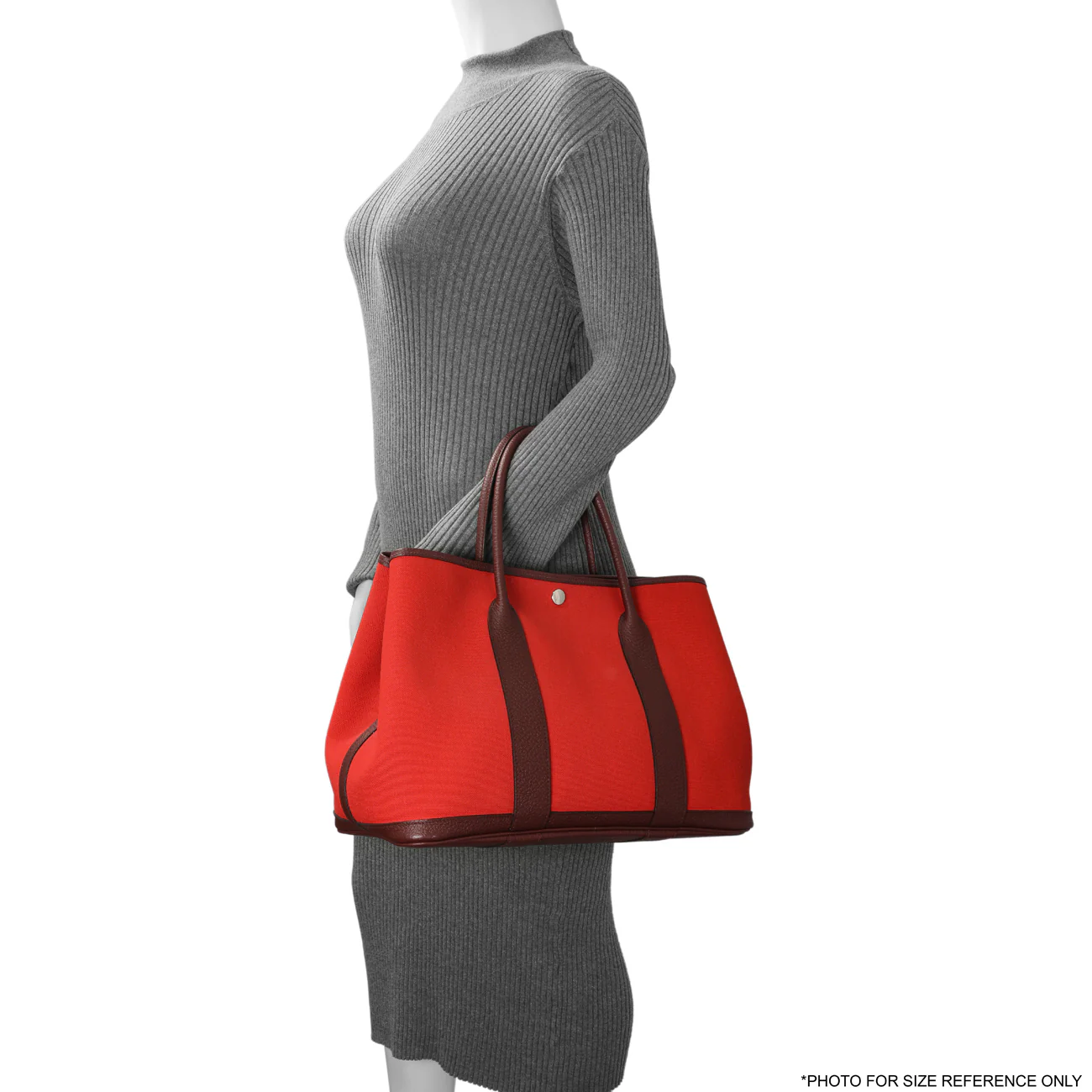 Hermes Red Burgundy Toile Negonda Garden Party 36 - Image 6