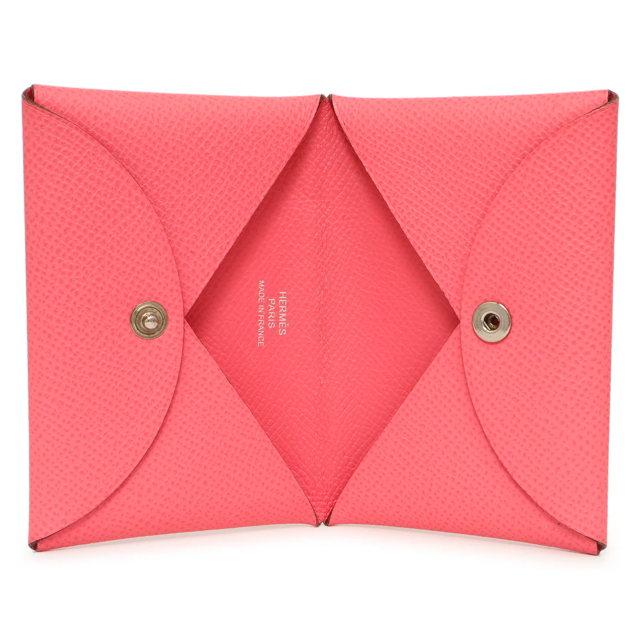 Hermes Rose Azalee Epsom Calvi Card Case - Image 8