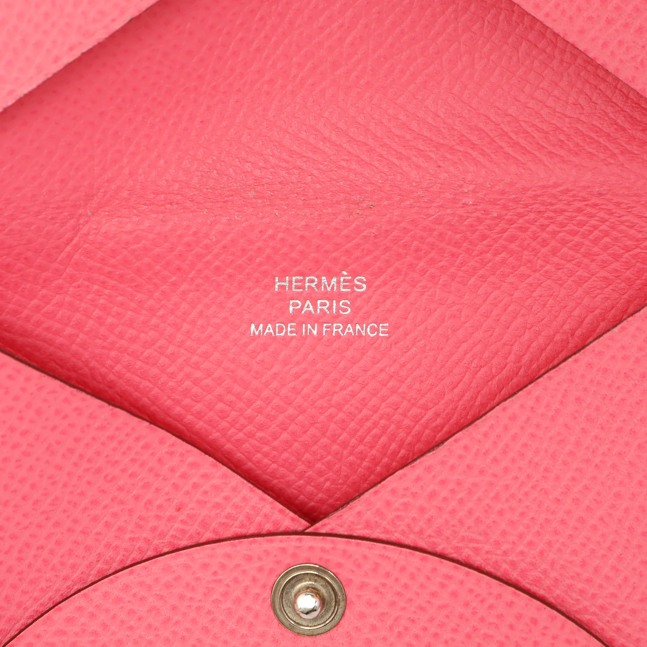 Hermes Rose Azalee Epsom Calvi Card Case - Image 9