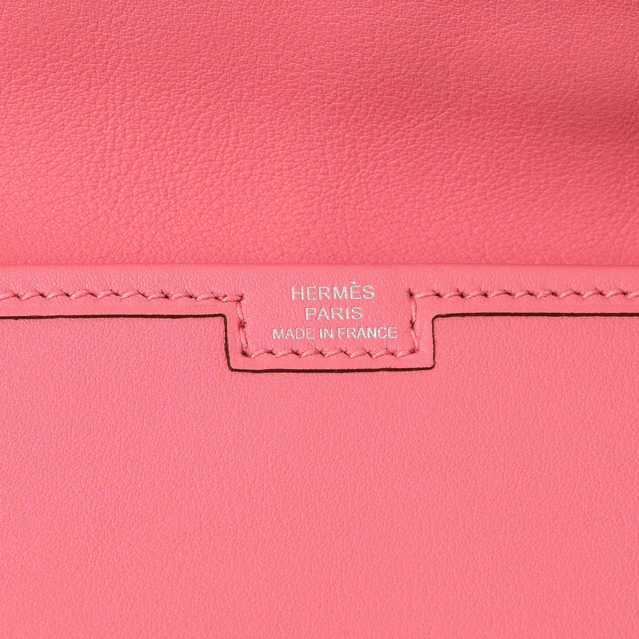 Hermes Rose Azalee Swift Jige Duo Clutch - Image 5