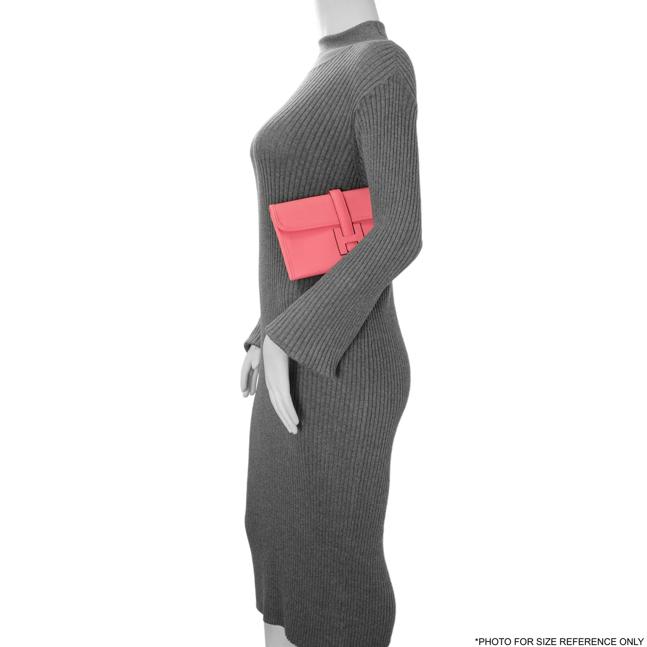 Hermes Rose Azalee Swift Jige Duo Clutch - Image 7