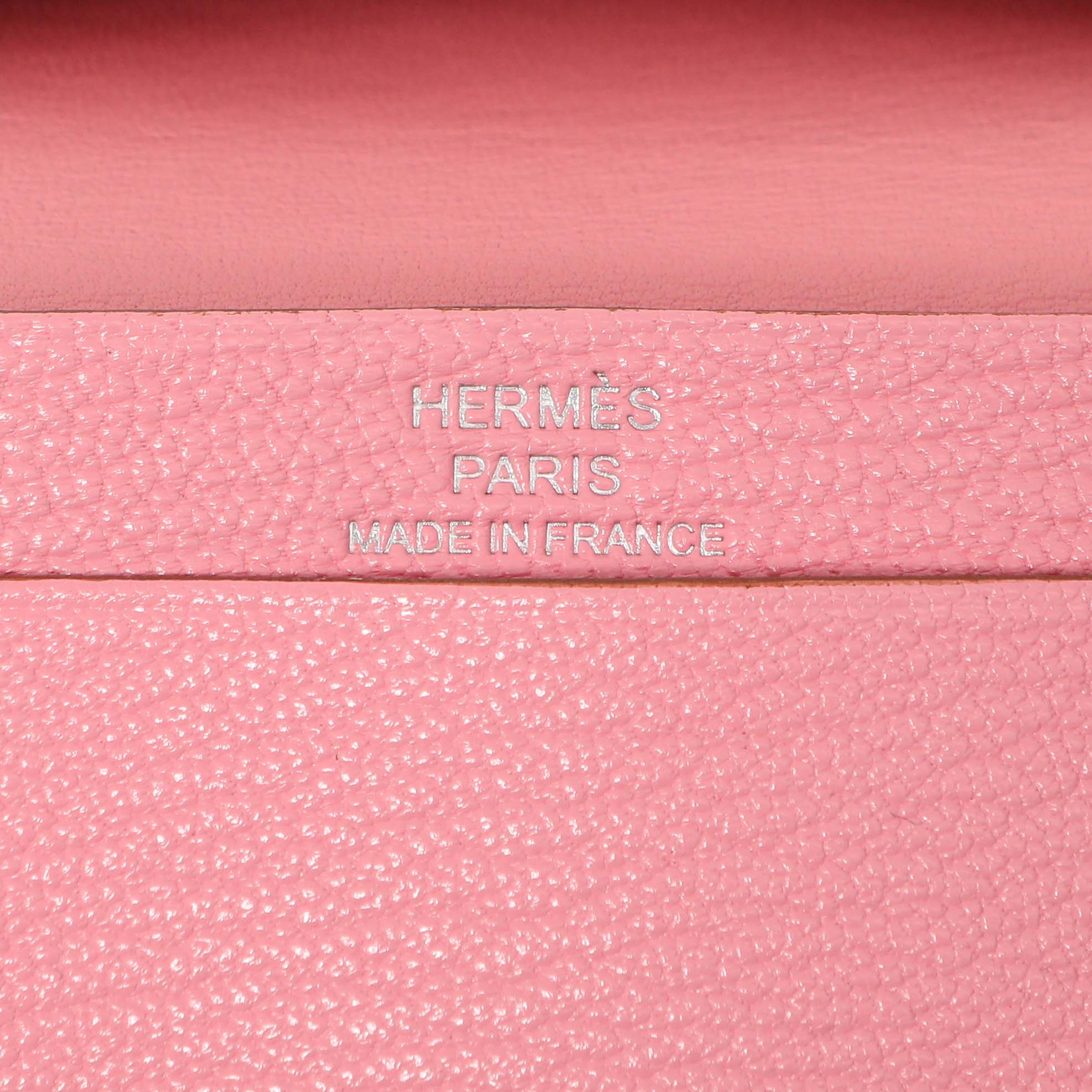 Hermes Rose Confetti Chevre Mysore Bearn Card Holder Wallet - Image 4