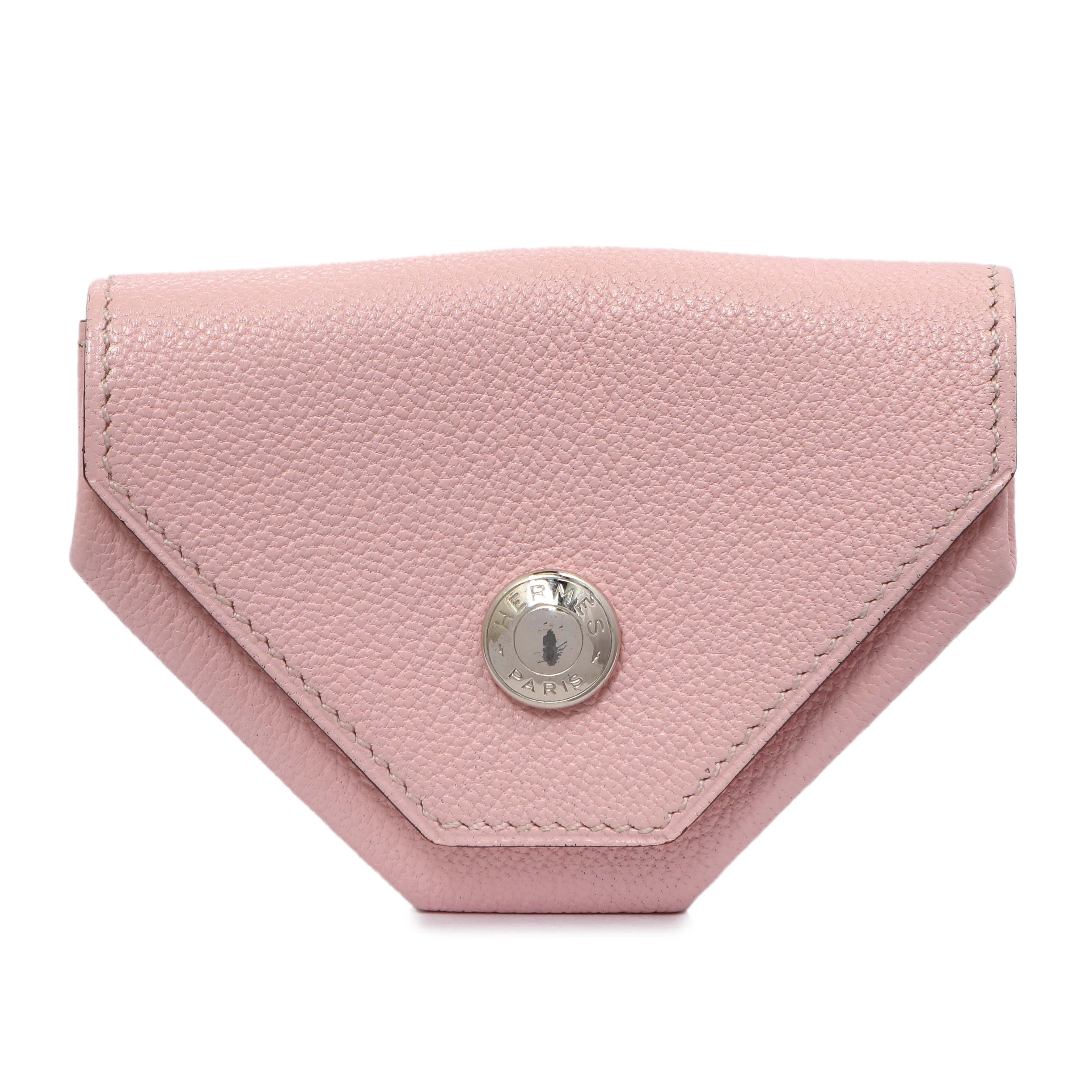 Hermes Rose Sakura Chevre 72 Coin Purse