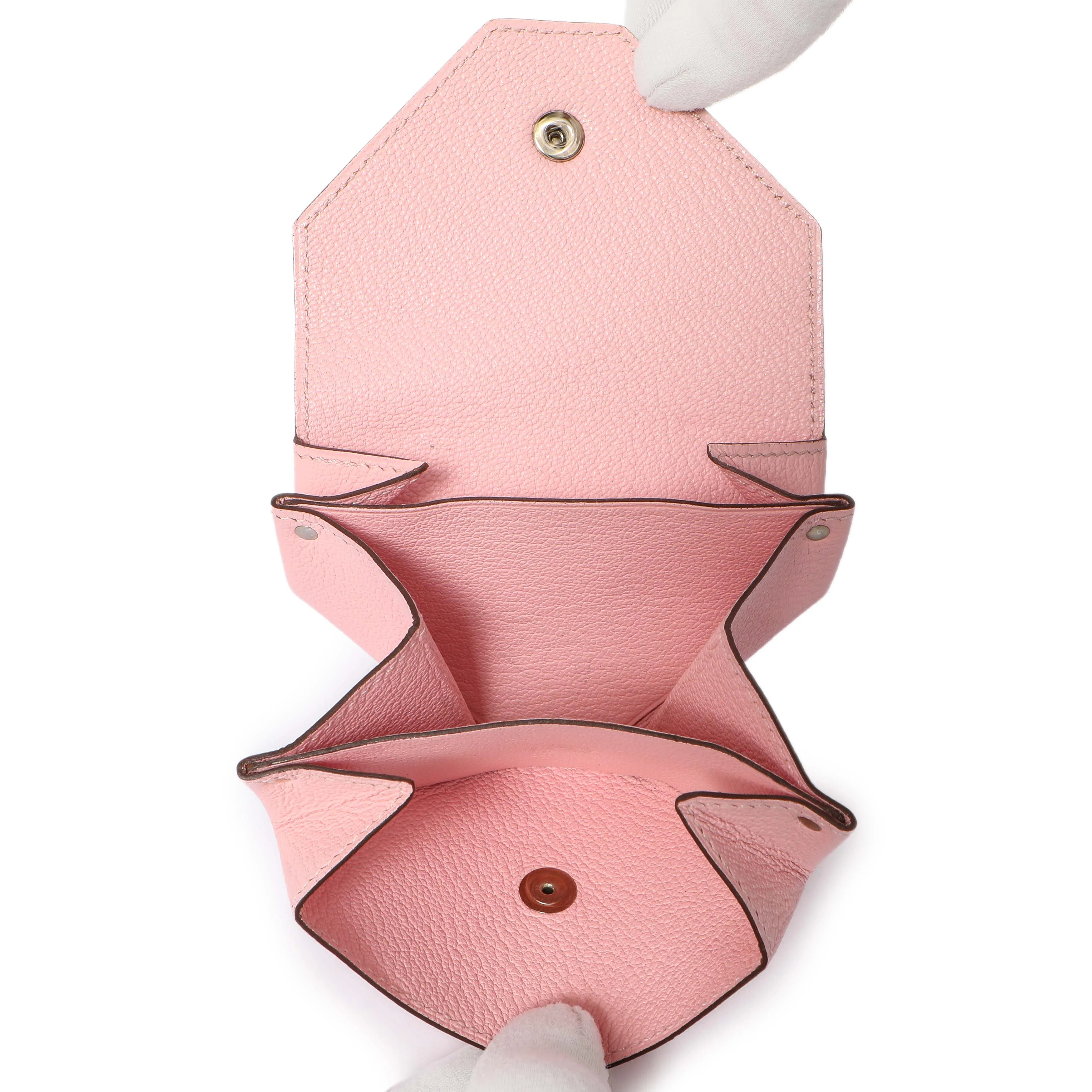 Hermes Rose Sakura Chevre 72 Coin Purse - Image 4