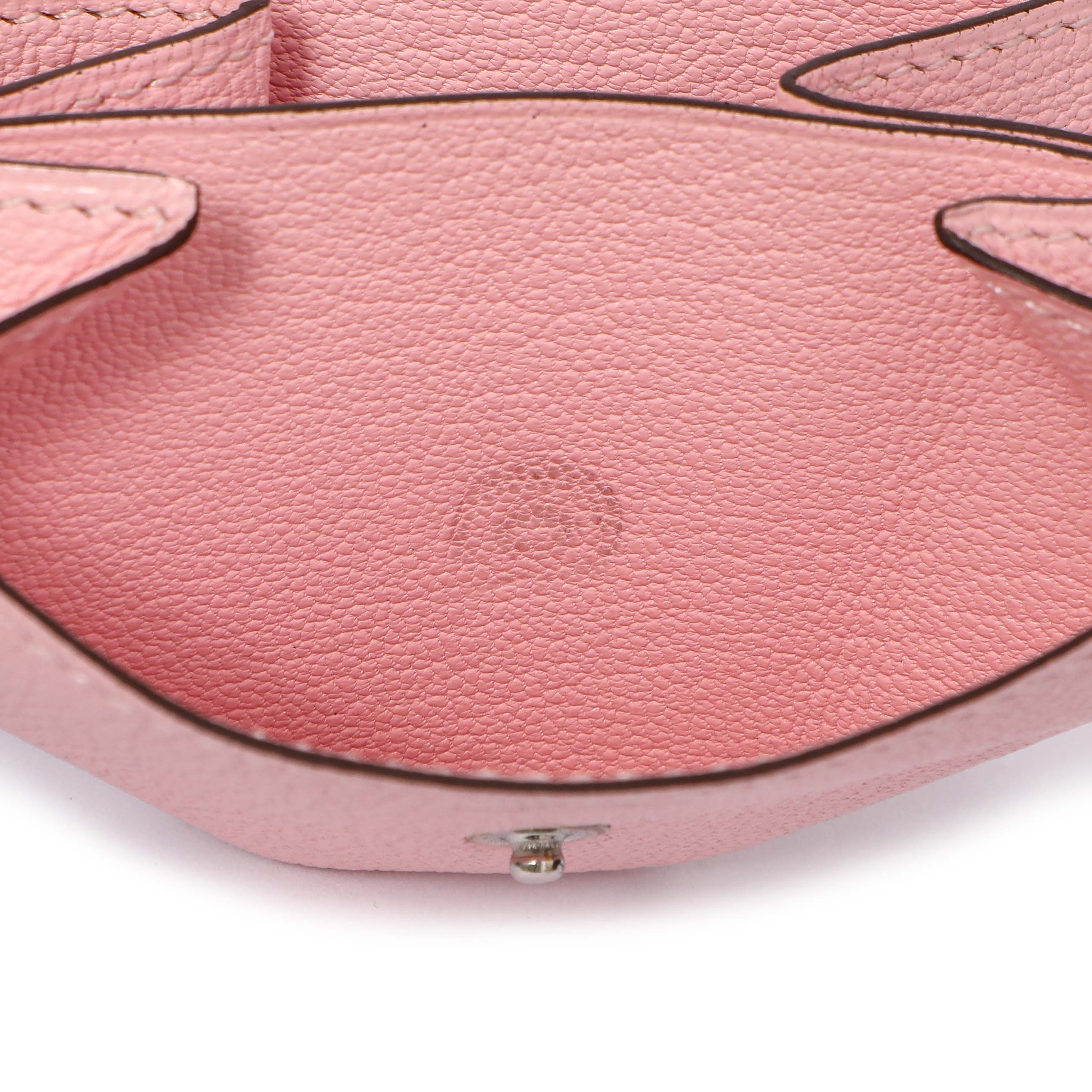 Hermes Rose Sakura Chevre 72 Coin Purse - Image 7
